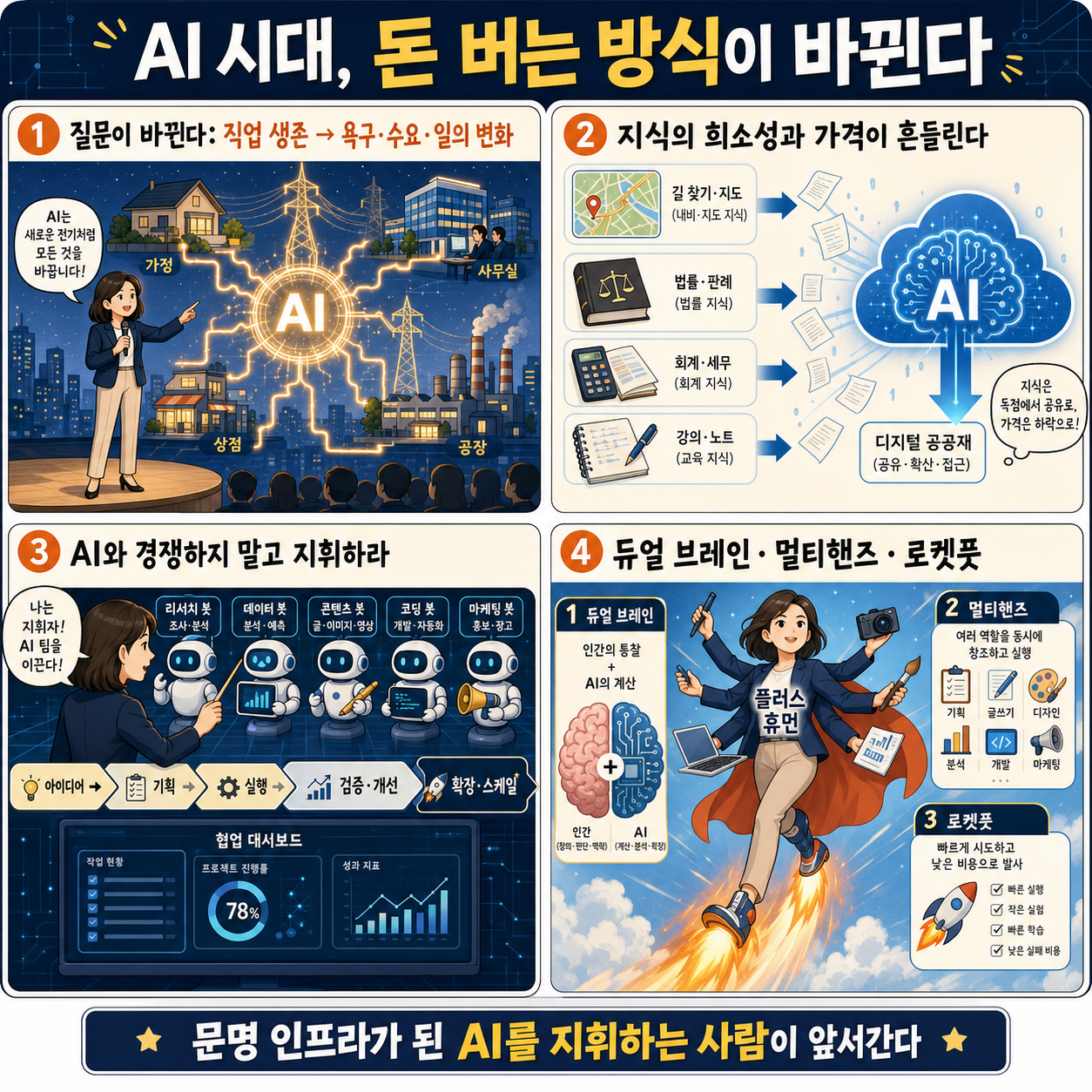 돈 버는 방식을 싹 바꾸라는 김미경의 직설적 독설 내용을 설명하는 본문 이미지