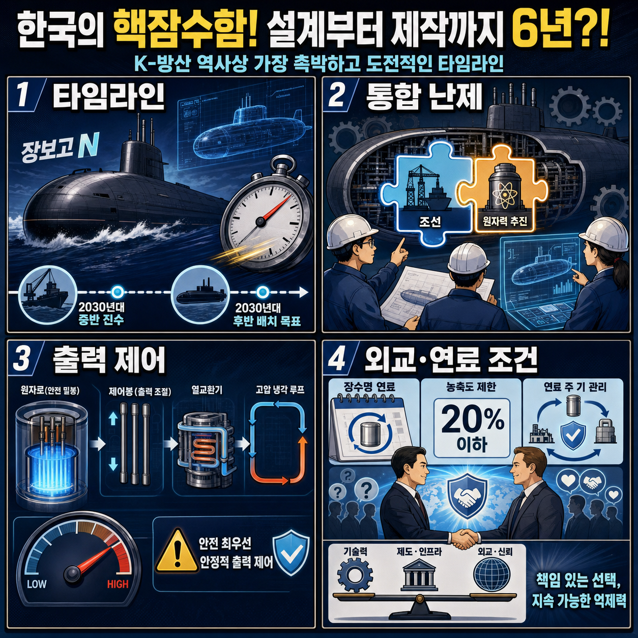 한국의 핵잠수함! 설계부터 제작까지 6년?! K-방산 역사상 가장 촉박하고 도전적인 타임라인! 내용을 설명하는 본문 이미지