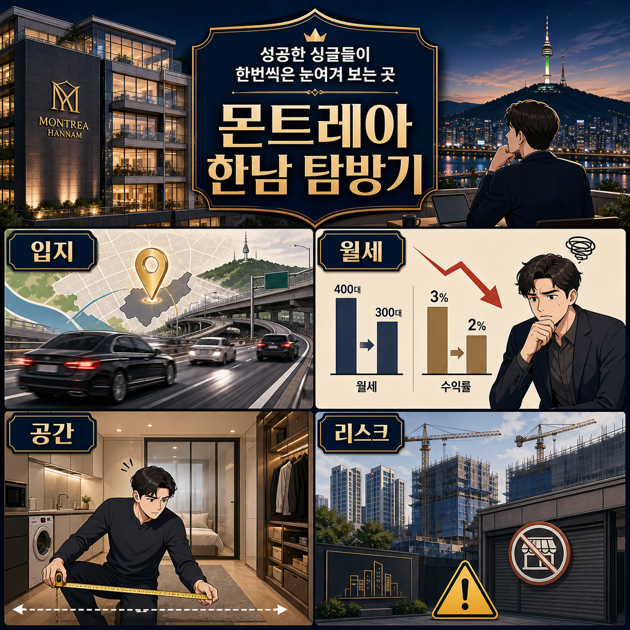 성공한 싱글들이 한번씩은 눈여겨 보는 곳'' 한남동 최고의 입지에 위치한 하이엔드 오피스텔ㅣ몬트레아 한남 탐방기 내용을 설명하는 본문 이미지