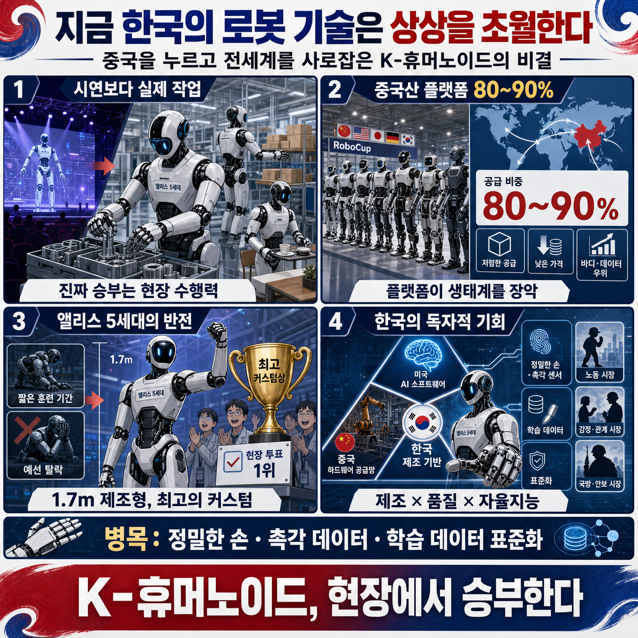 지금 한국의 로봇 기술은 상상을 초월한다" 중국을 누르고 전세계를 사로잡은 K-휴머노이드의 비결 내용을 설명하는 본문 이미지