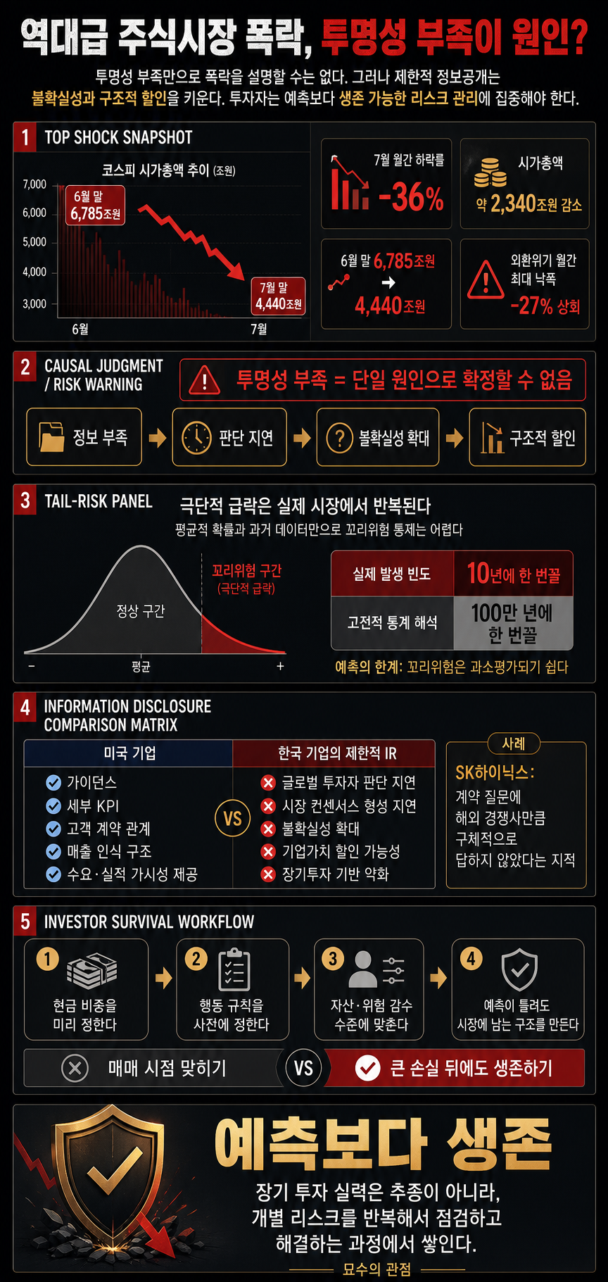 주식시장 폭락, 투명성 부족이 원인? 내용을 설명하는 본문 이미지