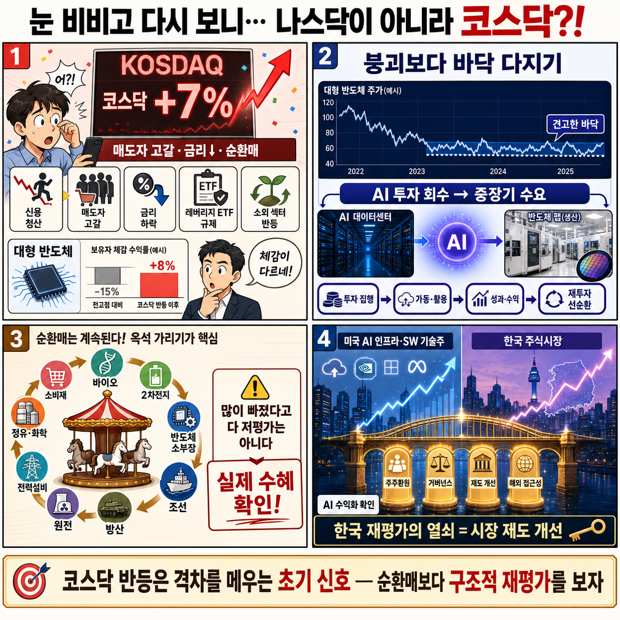 황동현 ''눈 비비고 다시 보니 나스닥이 아니라 코스닥이네?''ㅣ니황이 바라보는 다음 섹터는?ㅣ곽상준 ''왜 한국 반도체 한테만 그렇게 엄격한건데?! 내용을 설명하는 본문 이미지