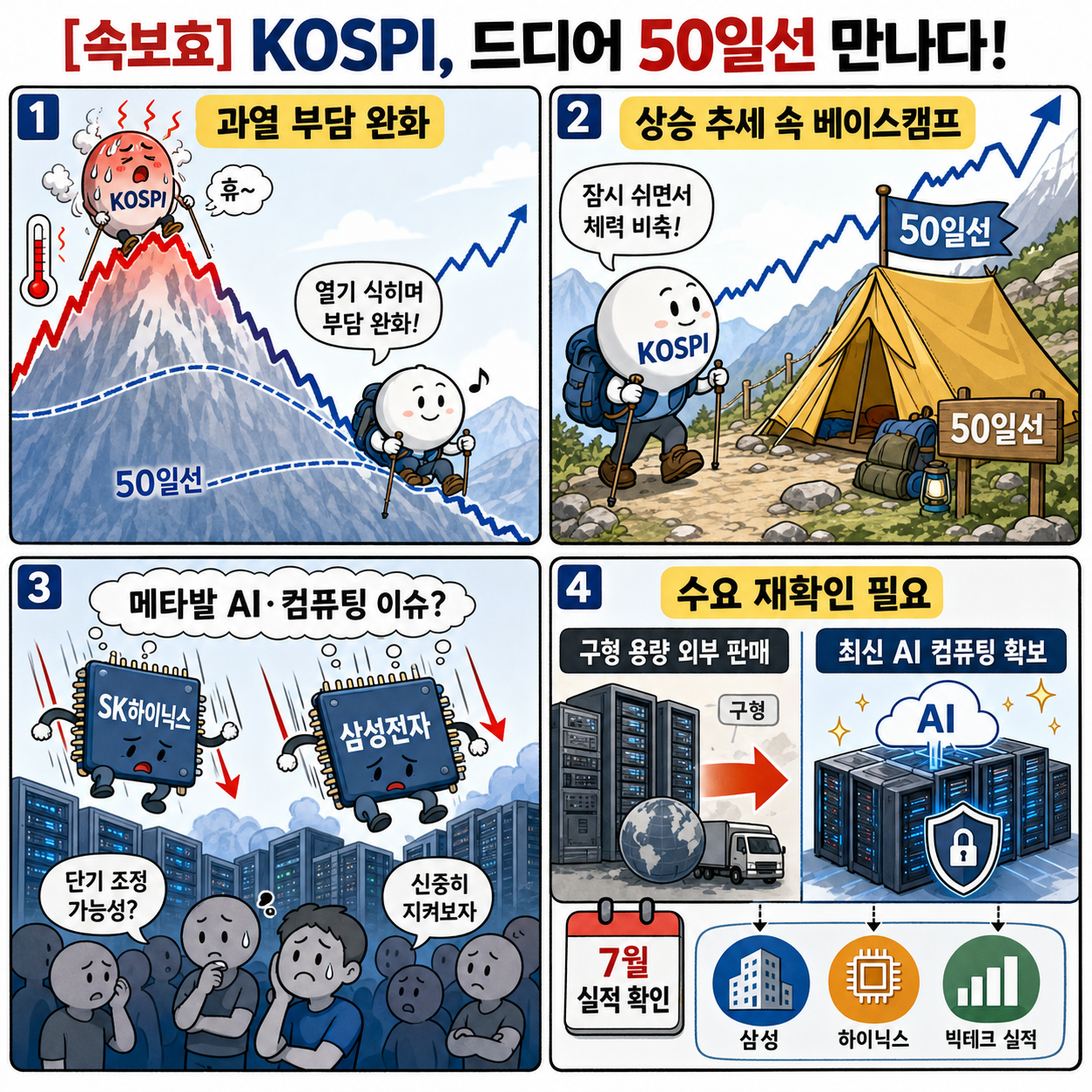 [속보효] KOSPI, 드디어 50일선 만나다! 내용을 설명하는 본문 이미지