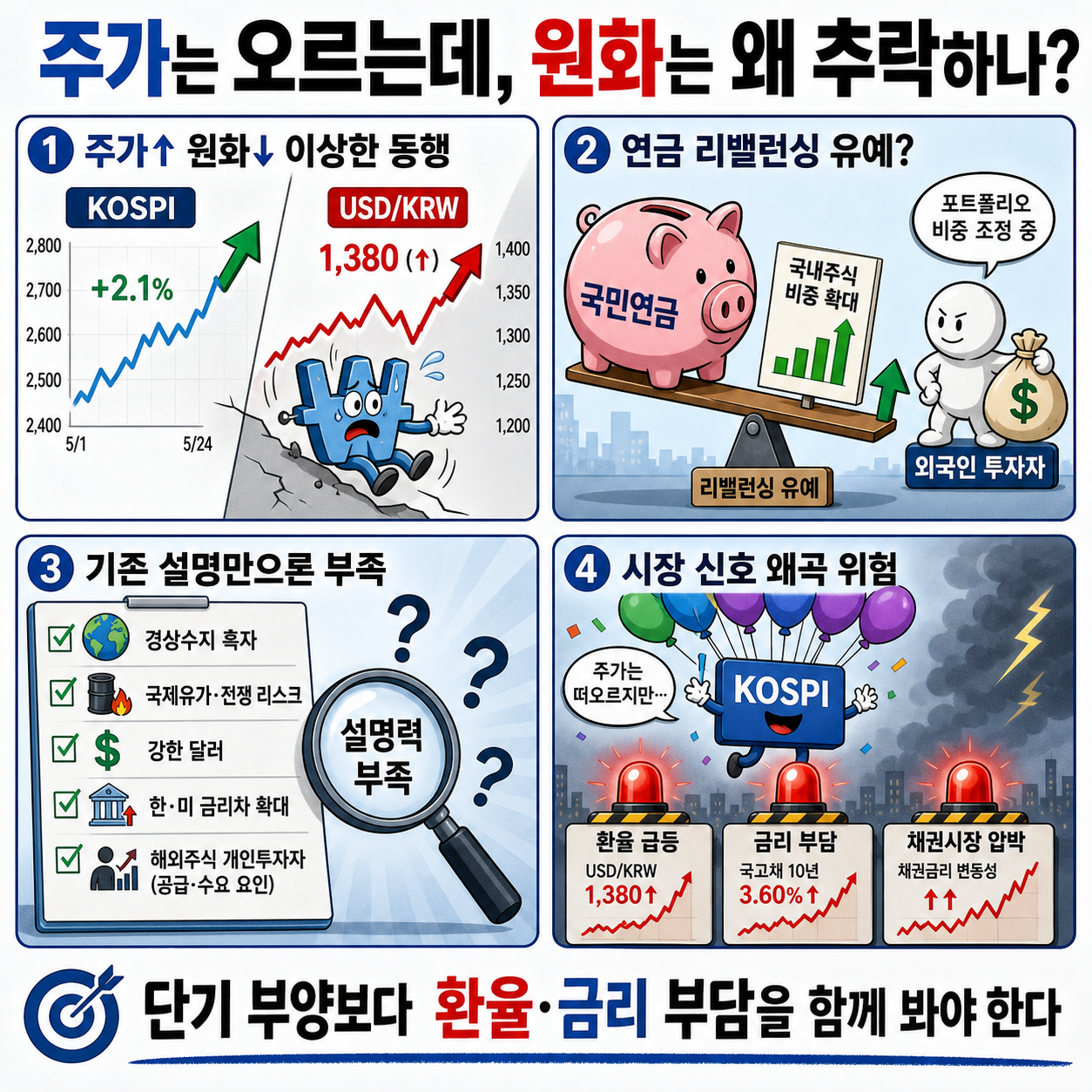 주가는 오르는데, 원화는 왜 추락하나? (박종훈의 지식한방) 내용을 설명하는 본문 이미지