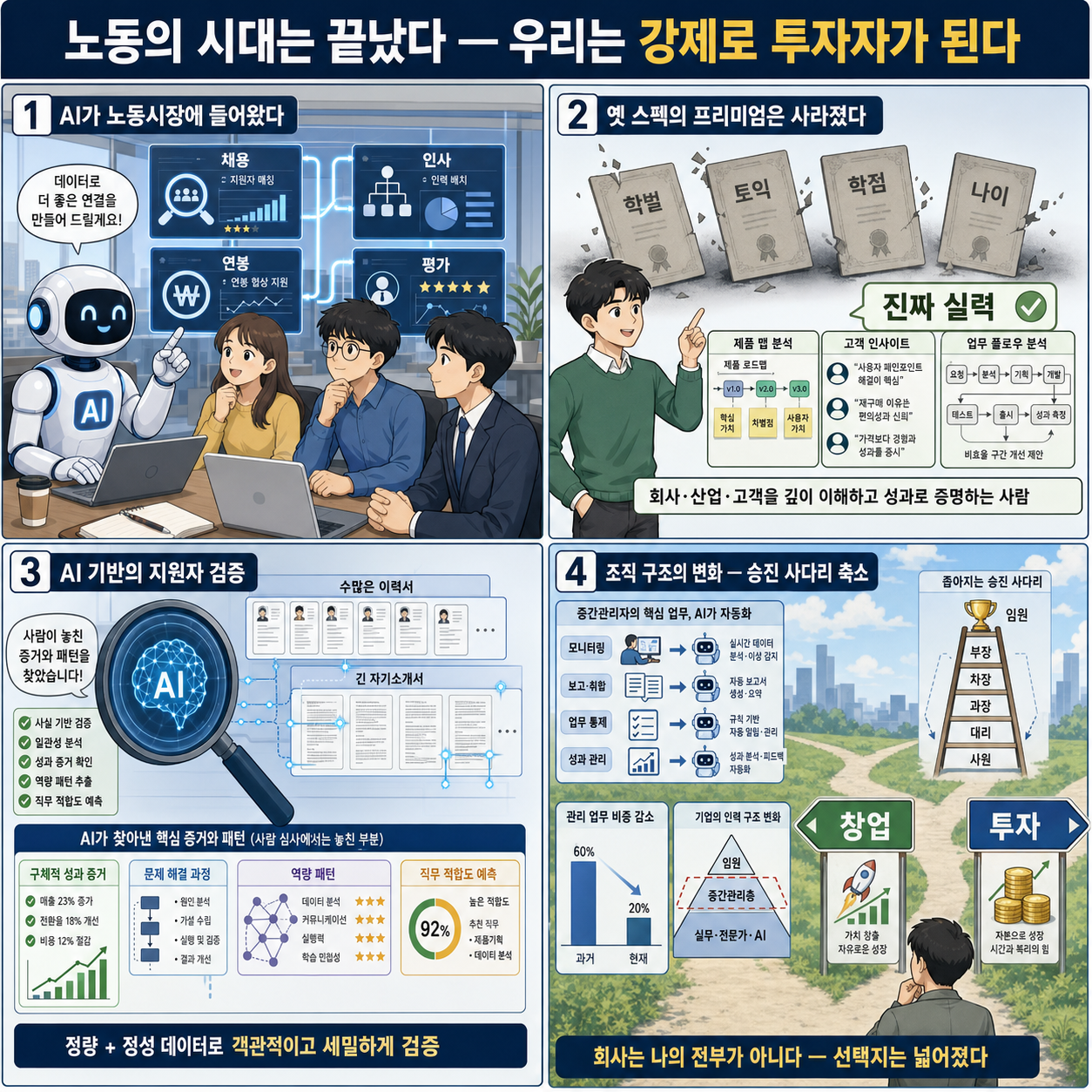 노동의 시대는 끝났다" 우리가 강제로 투자자가 돼야 하는 이유 #박정호교수 #여의도멘션 #투자전략 #재테크 내용을 설명하는 본문 이미지
