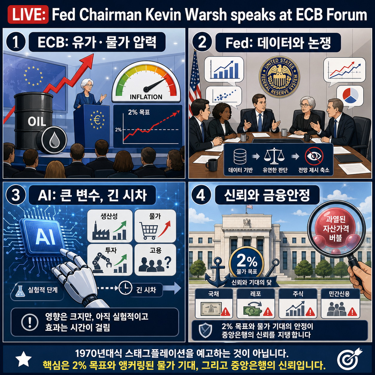 LIVE: Fed Chairman Kevin Warsh speaks at ECB Forum 내용을 설명하는 본문 이미지