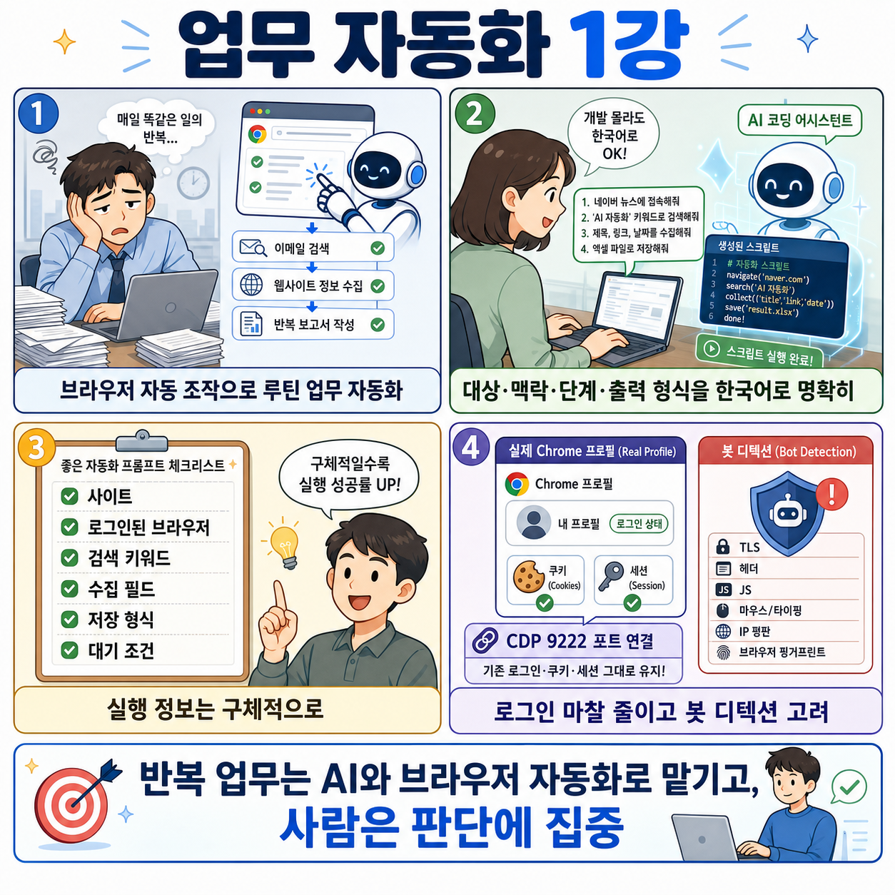 업무 자동화 1강 내용을 설명하는 본문 이미지