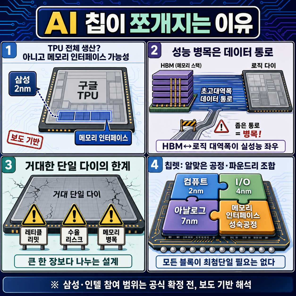 구글 TPU에 삼성 2nm? 삼성 파운드리 본격 부활의 핵심은 칩렛, 메모리 인터페이스 내용을 설명하는 본문 이미지