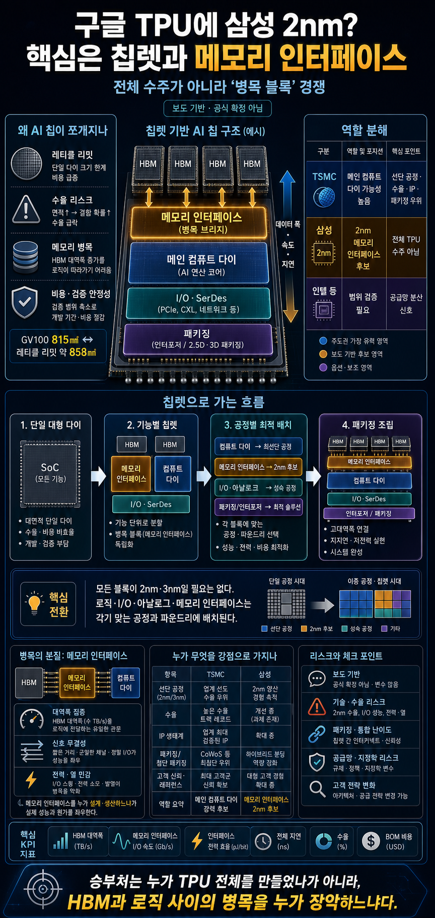 구글 TPU에 삼성 2nm? 삼성 파운드리 본격 부활의 핵심은 칩렛, 메모리 인터페이스 내용을 설명하는 본문 이미지