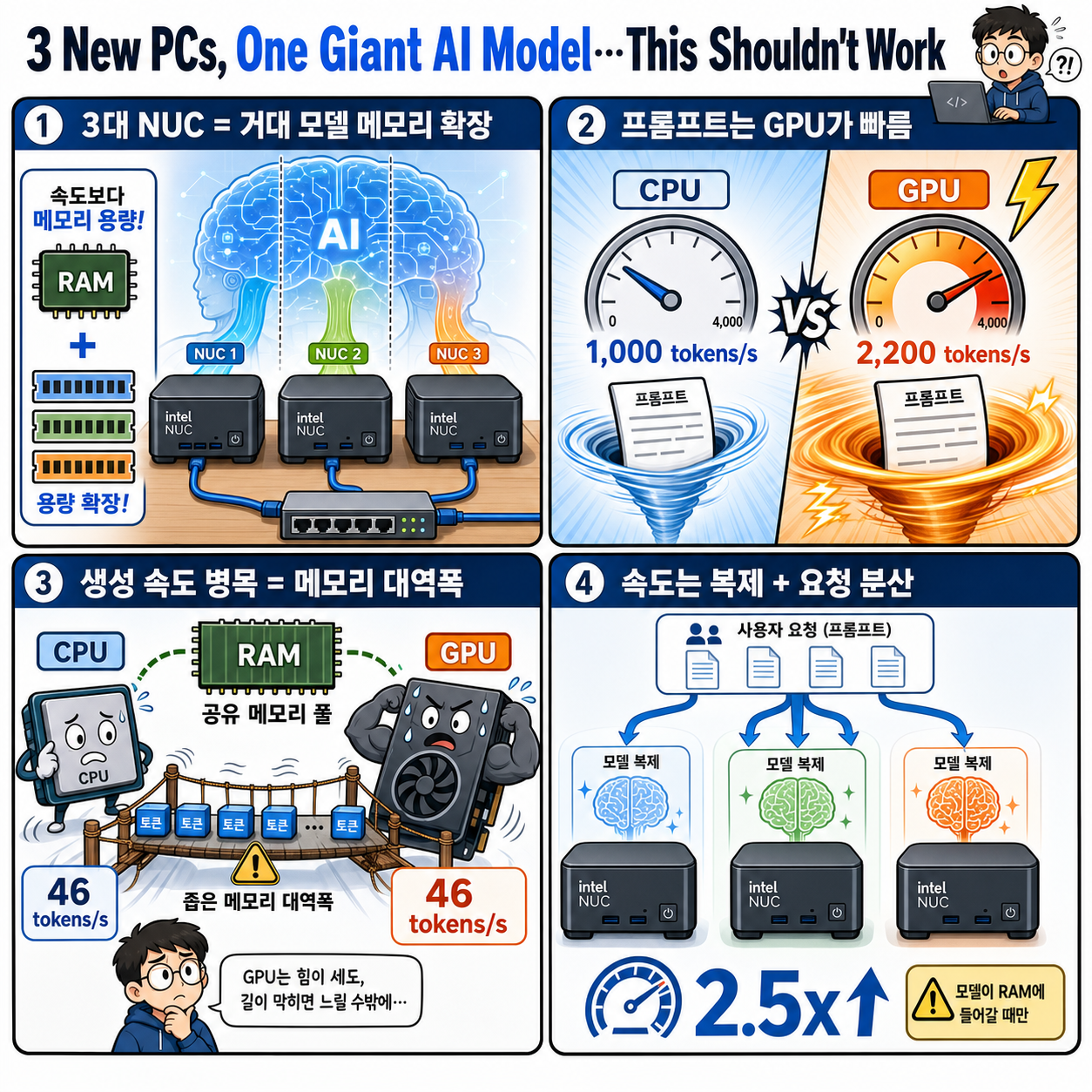 3 New PCs, One Giant AI Model…This Shouldn''t Work 내용을 설명하는 본문 이미지