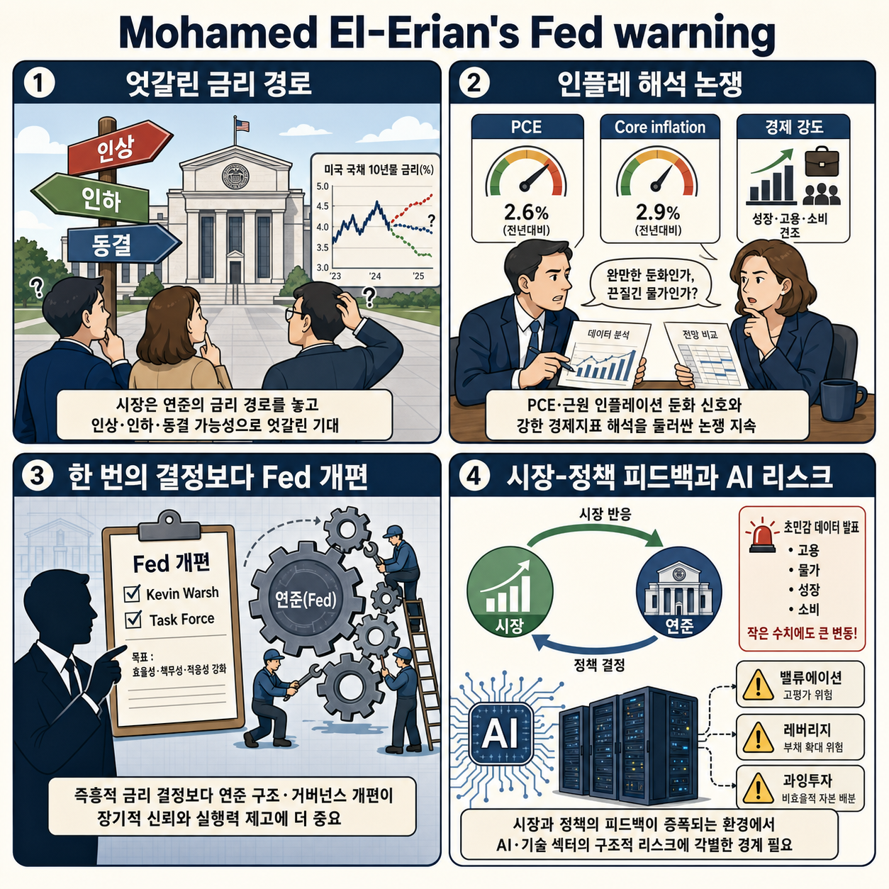 Mohamed El-Erian''s Fed warning 내용을 설명하는 본문 이미지