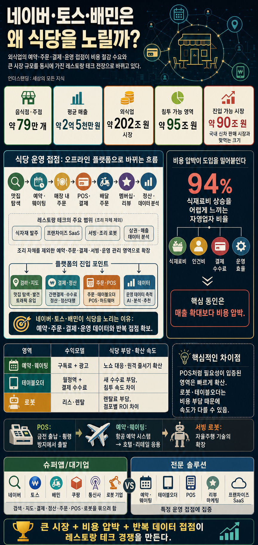 네이버 토스 배민은 왜 식당을 노릴까? (피치덱 이동열 대표) 내용을 설명하는 본문 이미지