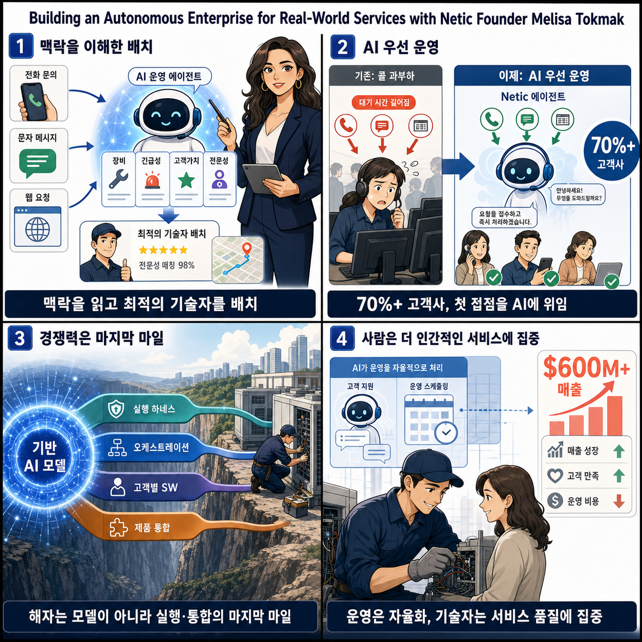 Building an Autonomous Enterprise for Real-World Services with Netic Founder Melisa Tokmak 내용을 설명하는 본문 이미지