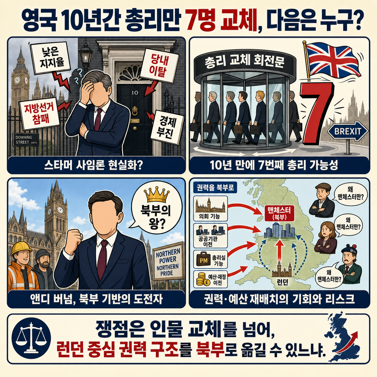 영국 10년간 총리만 7명 교체, 다음은 누구? 내용을 설명하는 본문 이미지