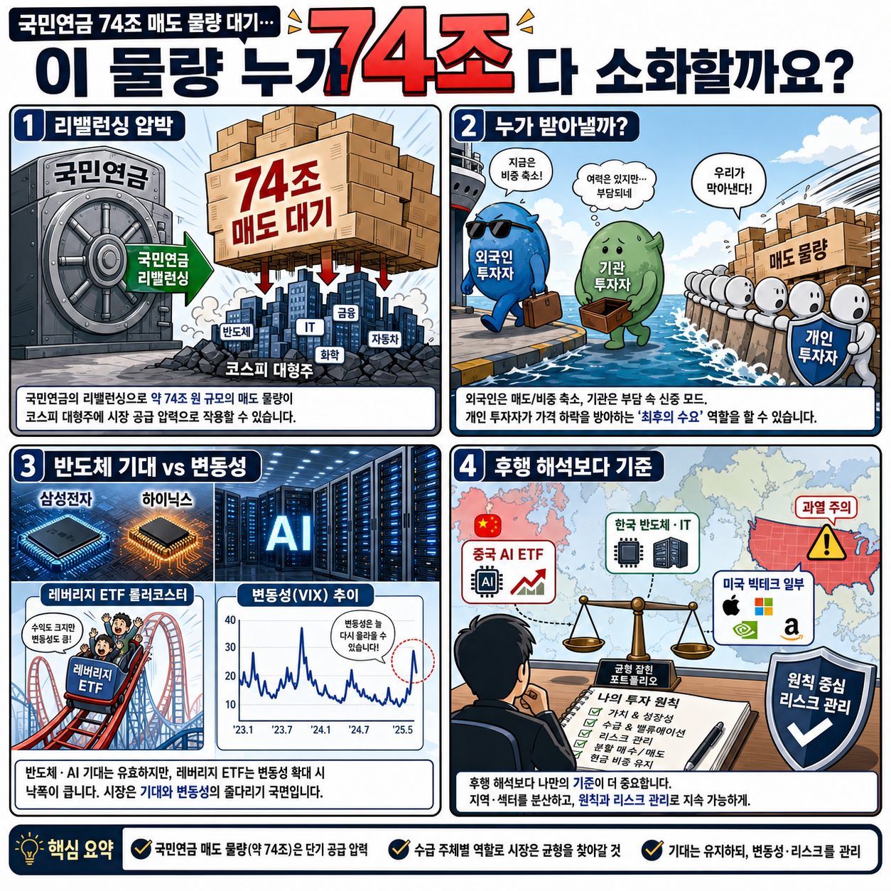 국민연금 74조 매도 물량 대기...이 물량 누가 다 소화할까요? (오종태) 내용을 설명하는 본문 이미지