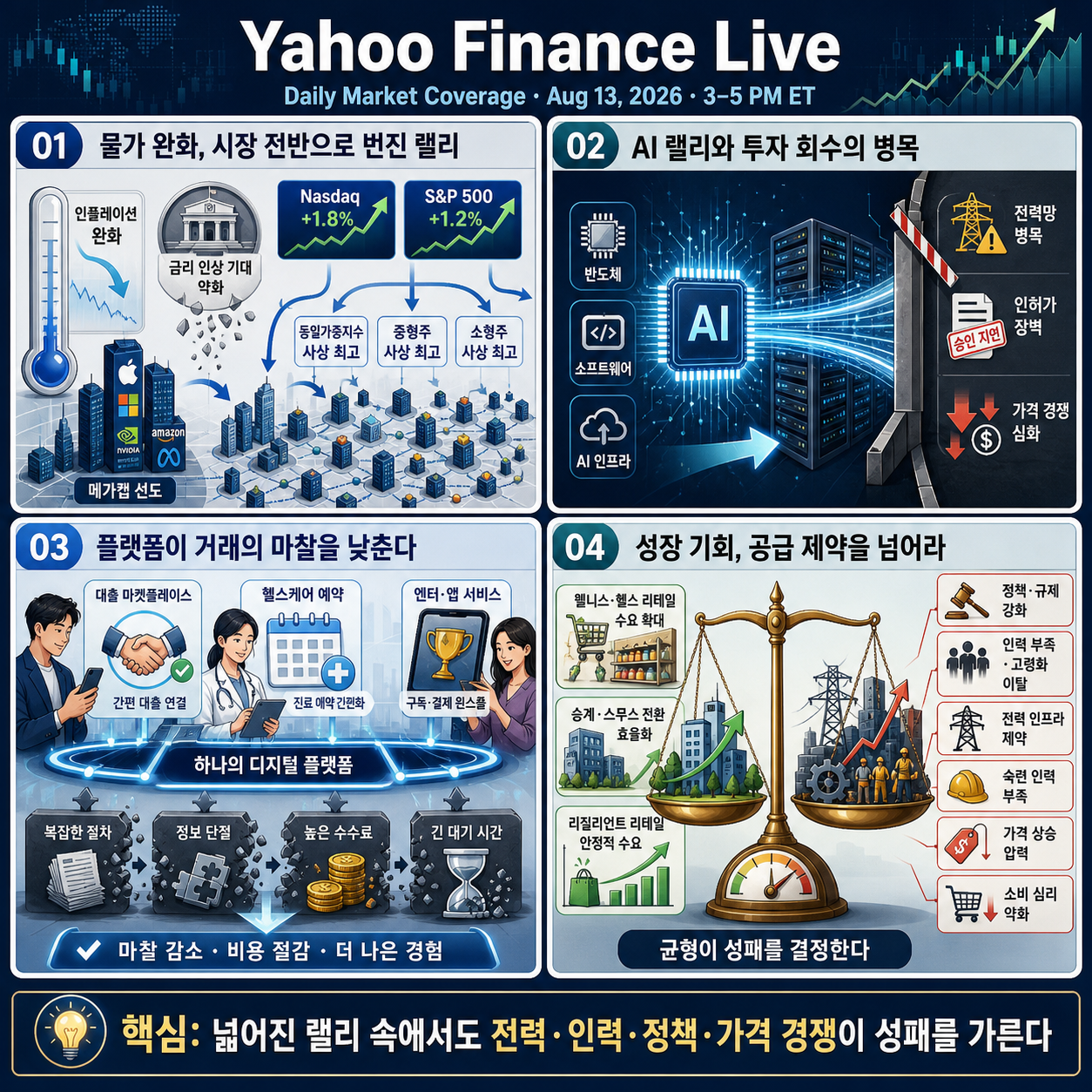 Yahoo Finance Live: Daily Market Coverage - August 13, 2026 3PM - 5PM (ET) 내용을 설명하는 본문 이미지