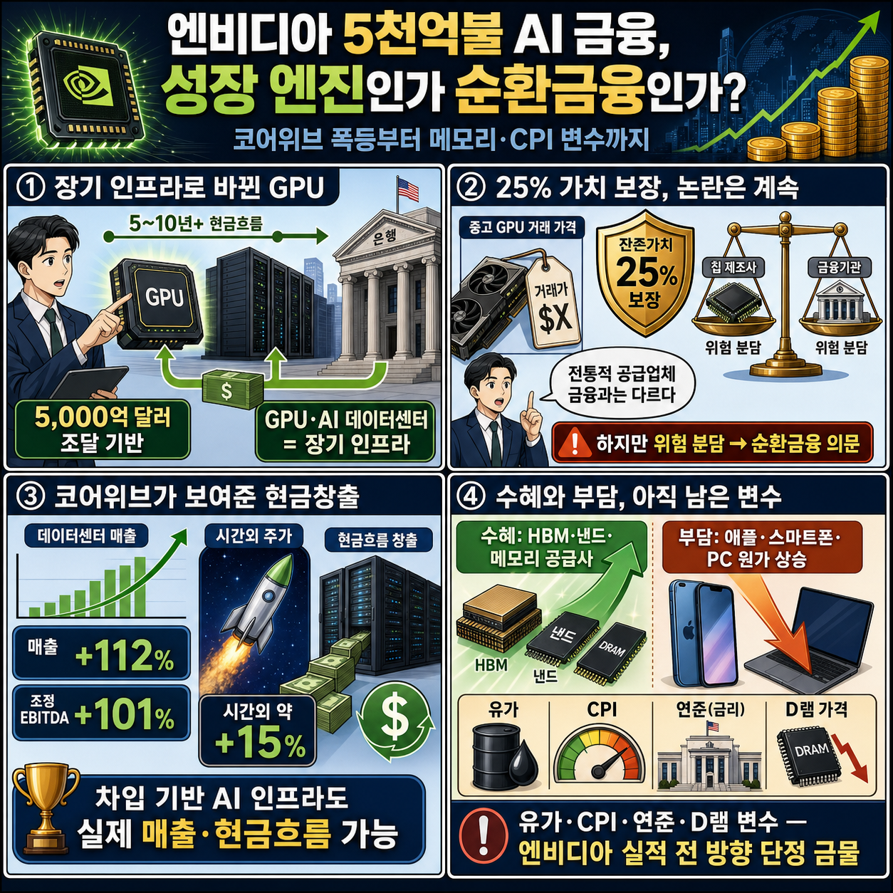 [문지웅의 빅머니 LIVE] 엔비디아 5천억불 AI 파이낸싱 어떻길래 내용을 설명하는 본문 이미지