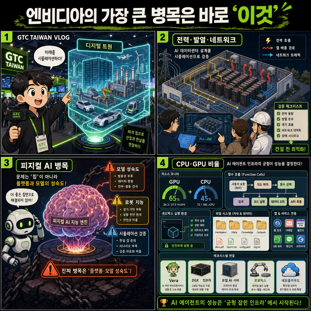엔비디아의 가장 큰 병목은 바로 ''''이것'''' (대만 엔비디아 GTC 브이로그) 내용을 설명하는 본문 이미지