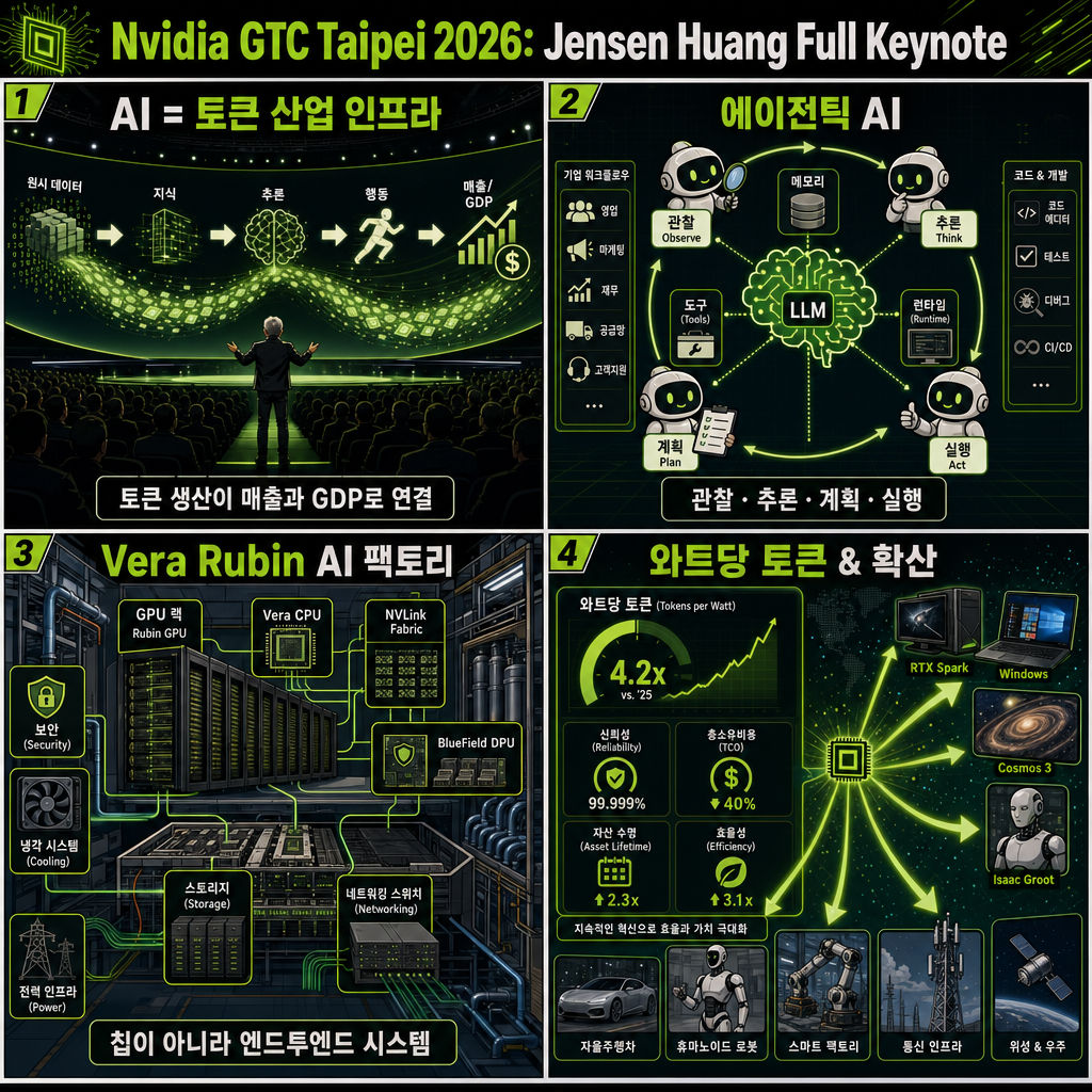 Nvidia GTC Taipei 2026: Jensen Huang Full Keynote 내용을 설명하는 본문 이미지