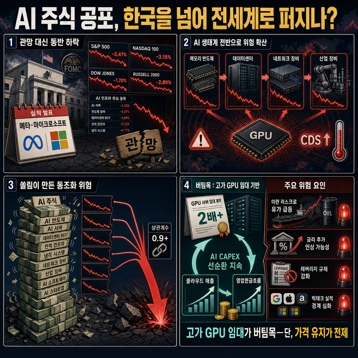 AI 주식 공포. 한국을 넘어 전세계로 퍼지나? 내용을 설명하는 본문 이미지