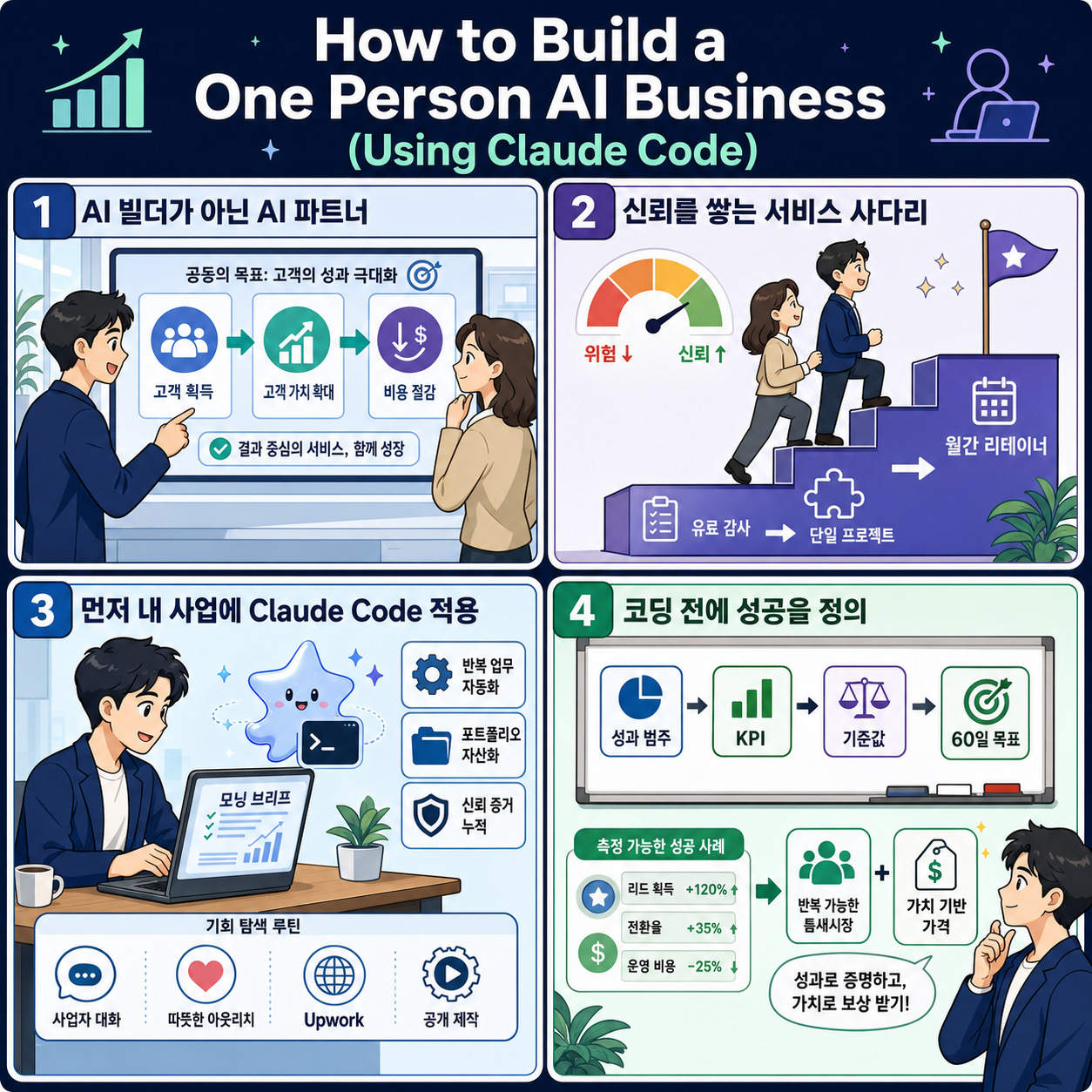How to Build a One Person AI Business (Using Claude Code) 내용을 설명하는 본문 이미지