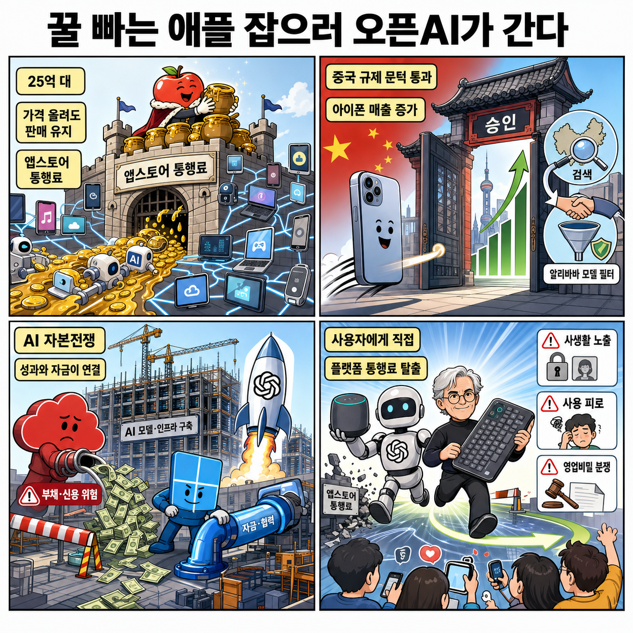 꿀 빠는 애플 잡으러 오픈AI가 간다 내용을 설명하는 본문 이미지