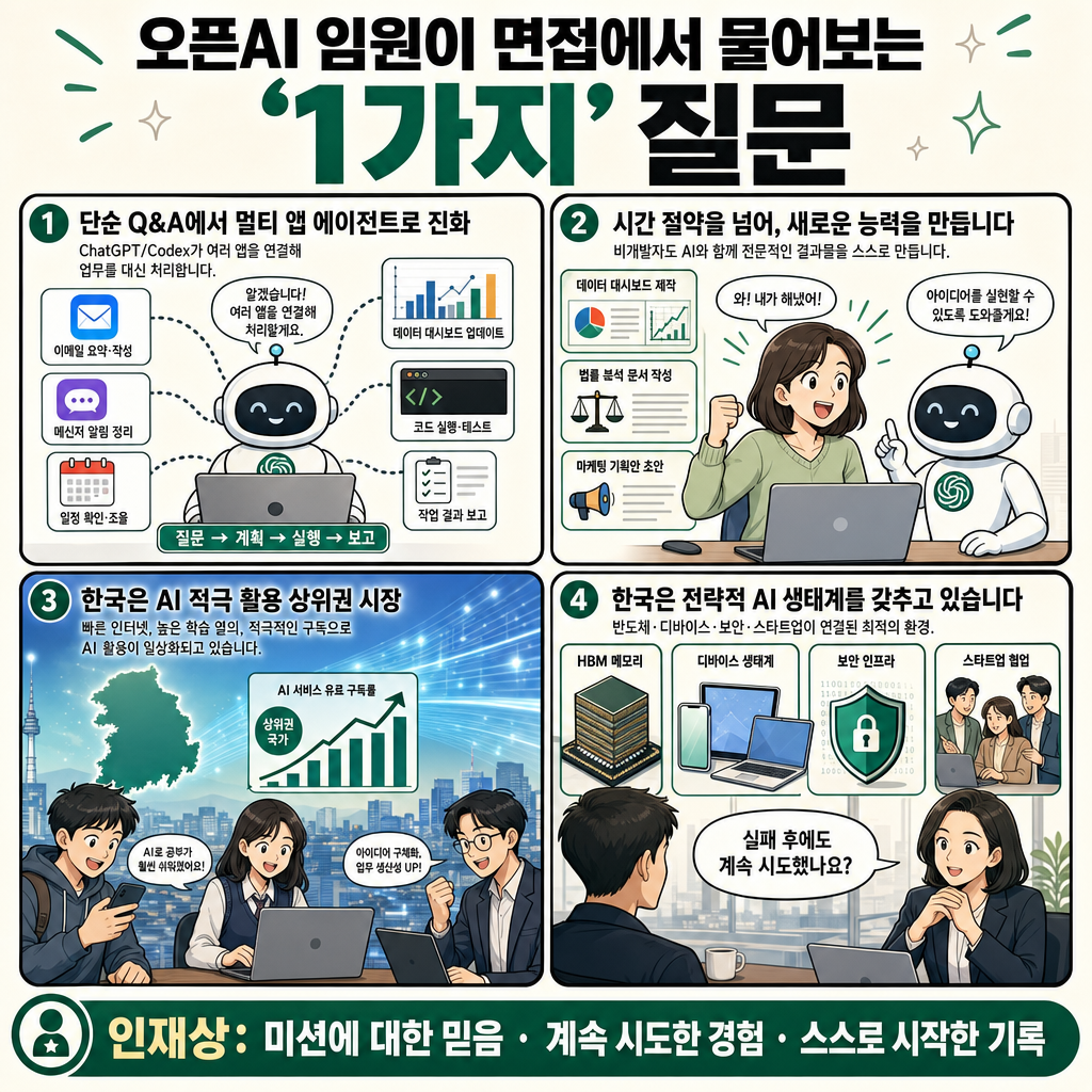오픈AI 임원이 면접에서 물어보는 ''''1가지'''' 질문ㅣ지식인초대석: CEO EP.2 (오픈AI) 내용을 설명하는 본문 이미지