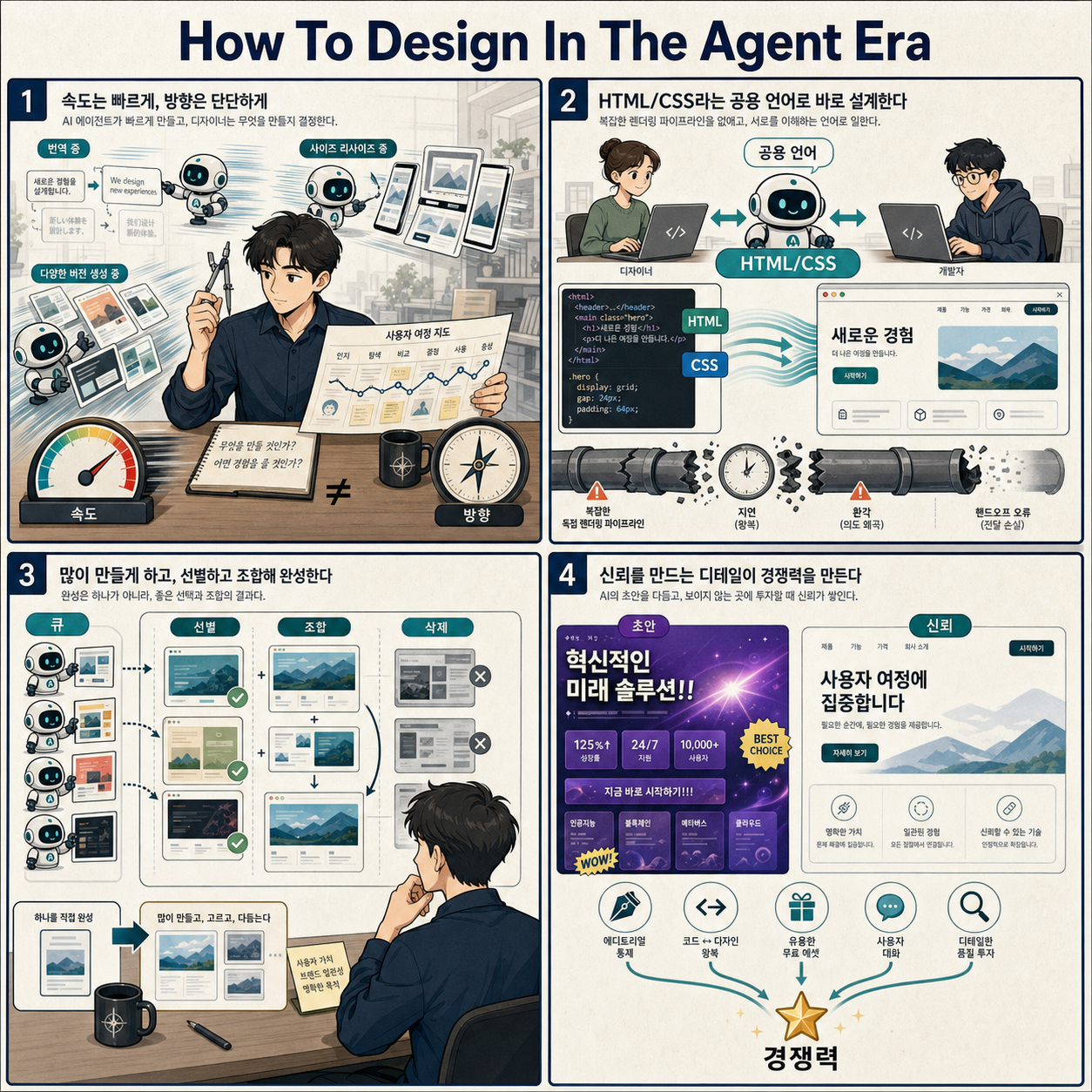 How To Design In The Agent Era 내용을 설명하는 본문 이미지