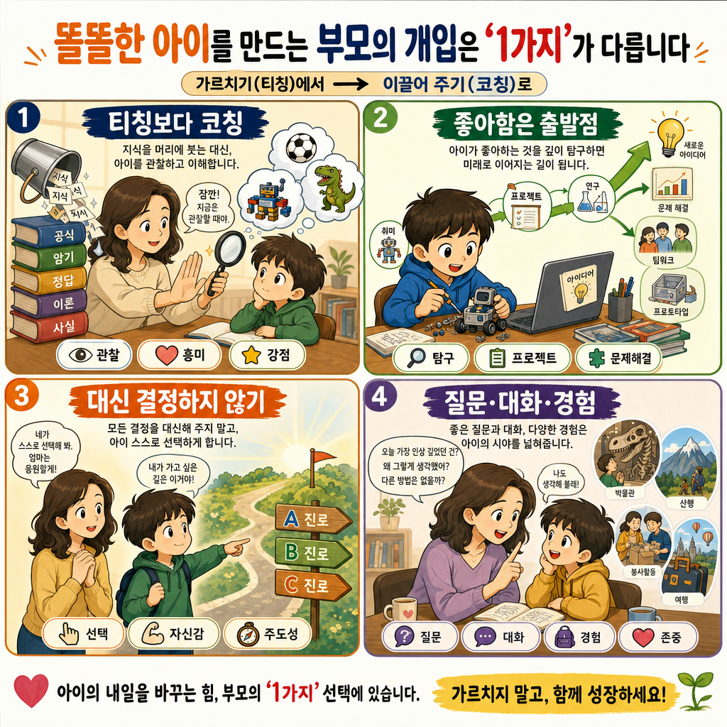 똘똘한 아이를 만드는 부모의 개입은 ''''1가지''''가 다릅니다ㅣ지식인초대석 EP.140 (폴 킴 교수 2부) 내용을 설명하는 본문 이미지