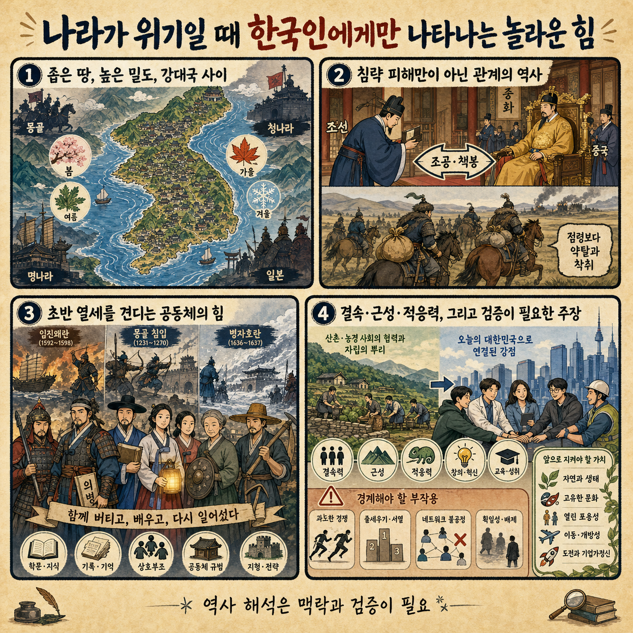 나라가 위기일 때 한국인에게만 나타나는 놀라운 힘ㅣ지식인초대석: 합석 EP.7 (마크 피터슨 X 박정재) 내용을 설명하는 본문 이미지