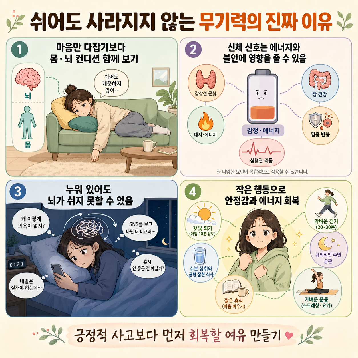 쉬어도 사라지지 않는 무기력의 진짜 이유 내용을 설명하는 본문 이미지