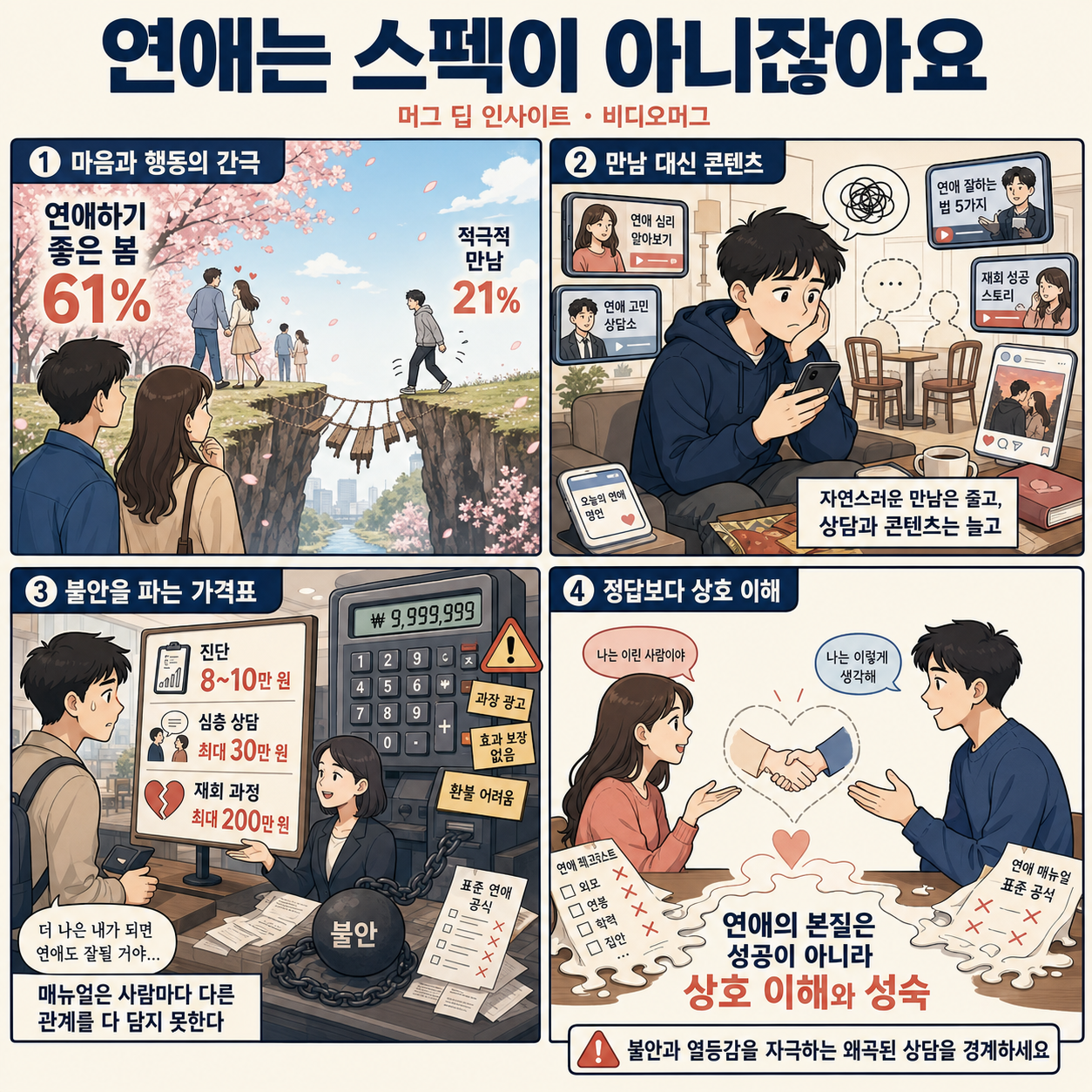 연애는 스펙이 아니잖아요 / 머그 딥 인사이트 / 비디오머그 내용을 설명하는 본문 이미지