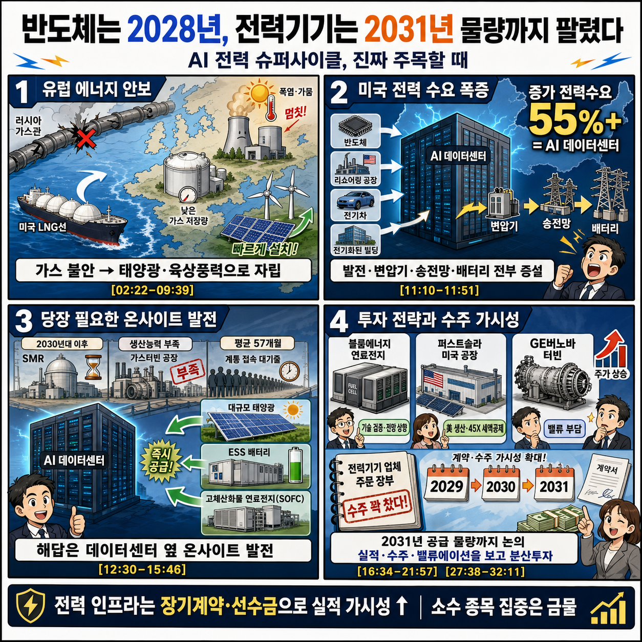 반도체는 28년 물량까지 다 팔렸다는데, 전력기기는 31년 물량까지도 다 팔렸습니다. 이번엔 진짜 주목하고 계셔야 합니다 내용을 설명하는 본문 이미지