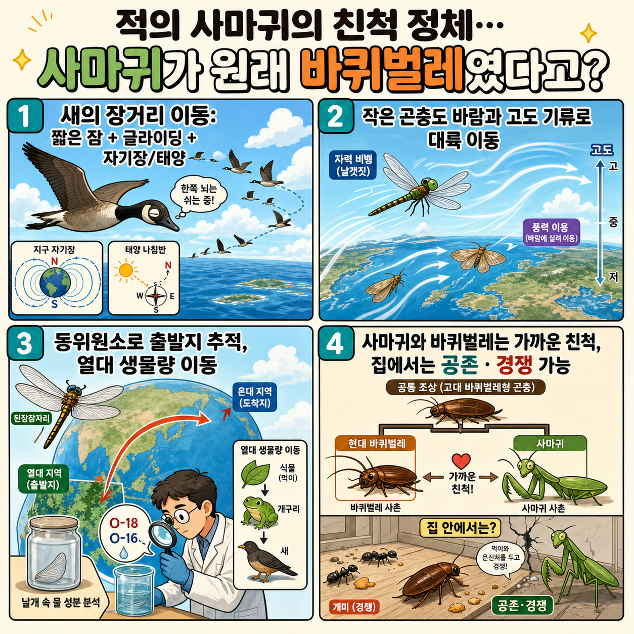 적인 사마귀의 친척 정체....(사마귀가 원래 바퀴벌레었다고?) 내용을 설명하는 본문 이미지