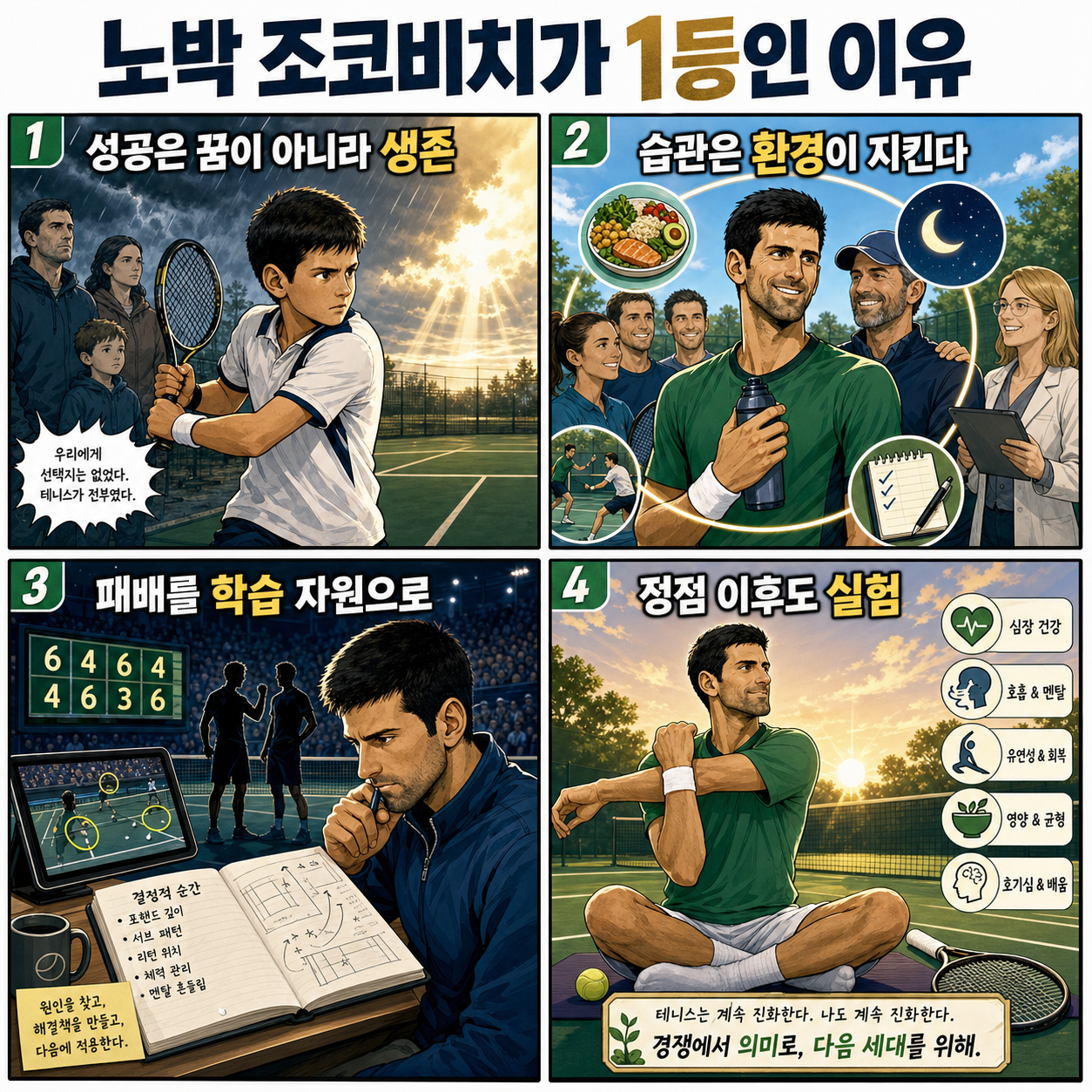 노박 조코비치가 1등인 이유 내용을 설명하는 본문 이미지
