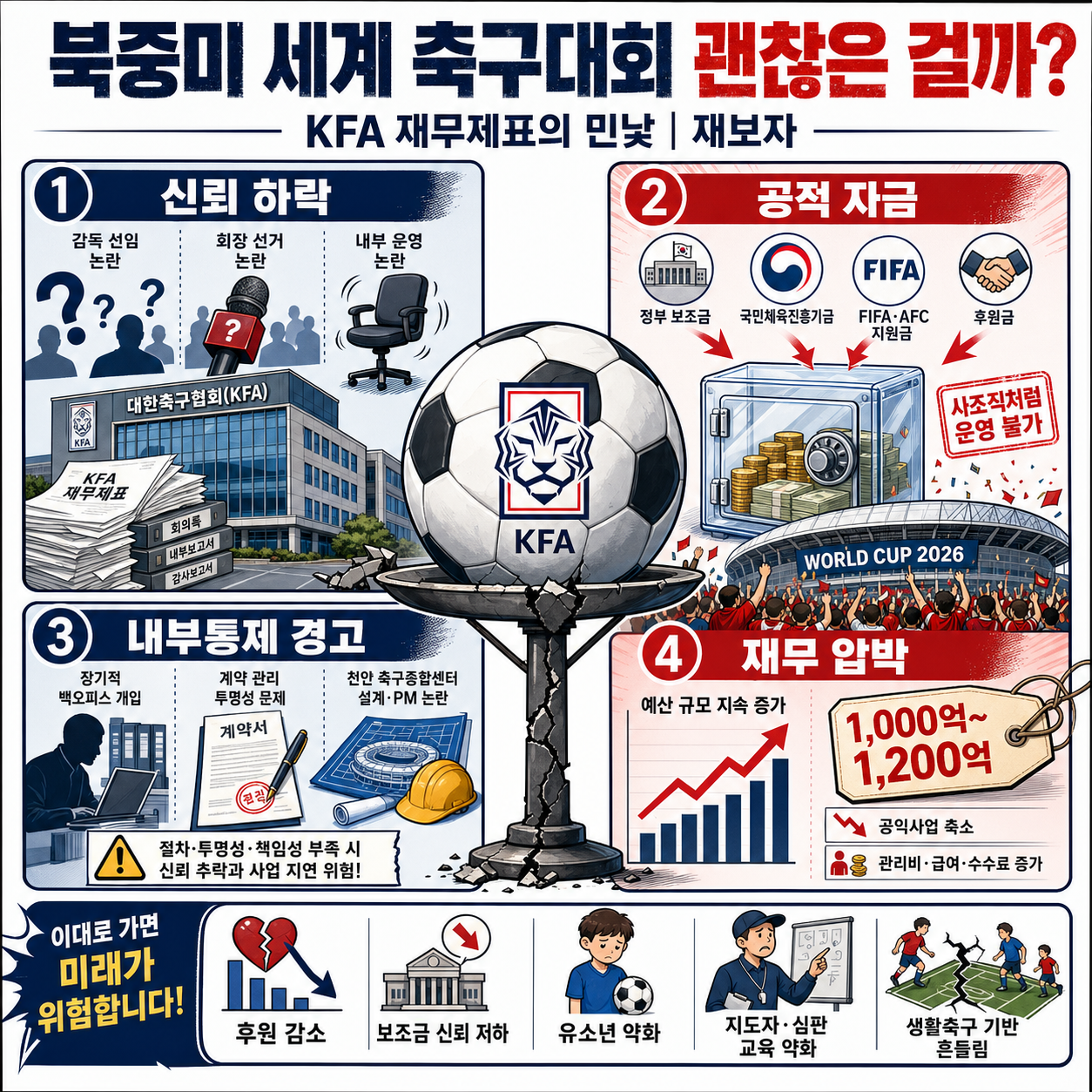 북중미 세계 축구대회 괜찮은 걸까?ㅣ축구협회(KFA) 재무제표의 적인 민낯ㅣ재보자 내용을 설명하는 본문 이미지