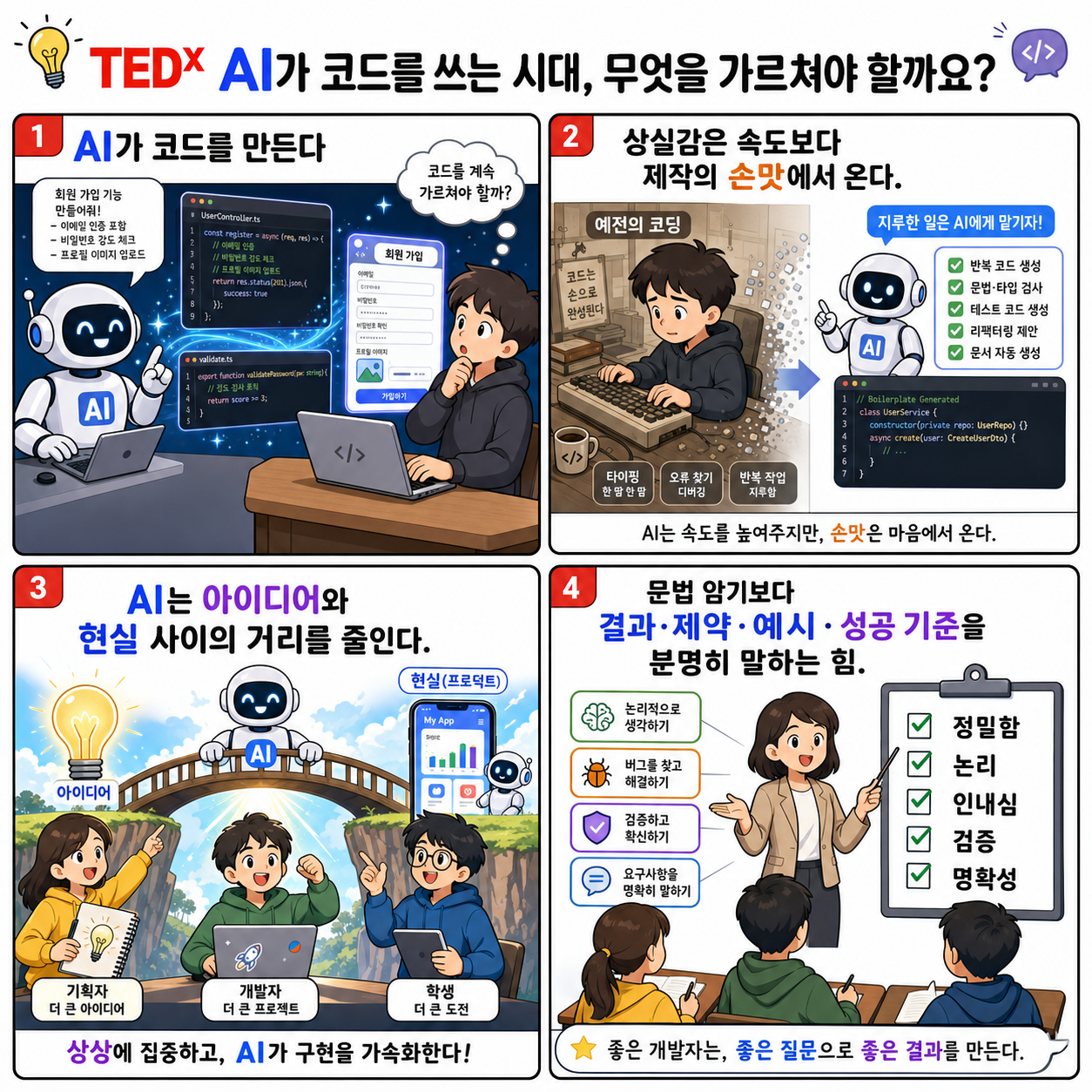 [한글자막] AI가 코드를 쓰는 시대, 무엇을 가르쳐야 할까요? 내용을 설명하는 본문 이미지