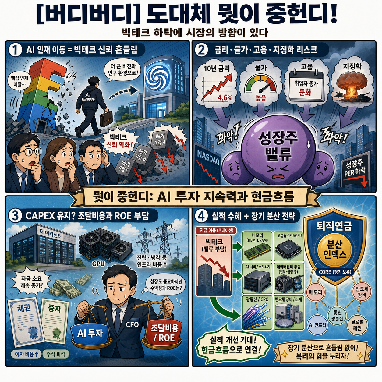 [버디버디] 도대체 뭣이 중헌디!ㅣ빅테크 하락에 시장의 방향이 있다 내용을 설명하는 본문 이미지