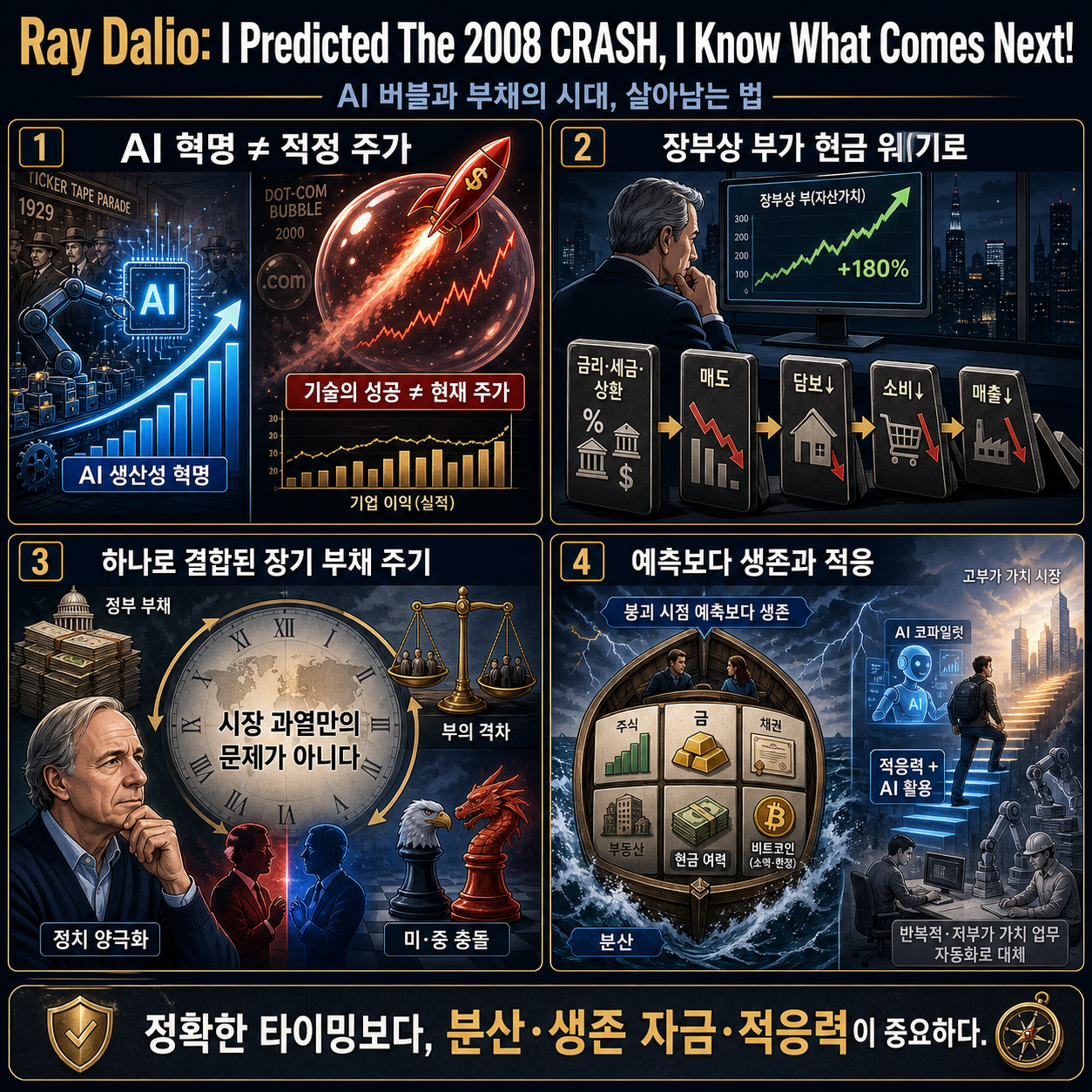 Ray Dalio: I Predicted The 2008 CRASH, I Know What Comes Next! 내용을 설명하는 본문 이미지