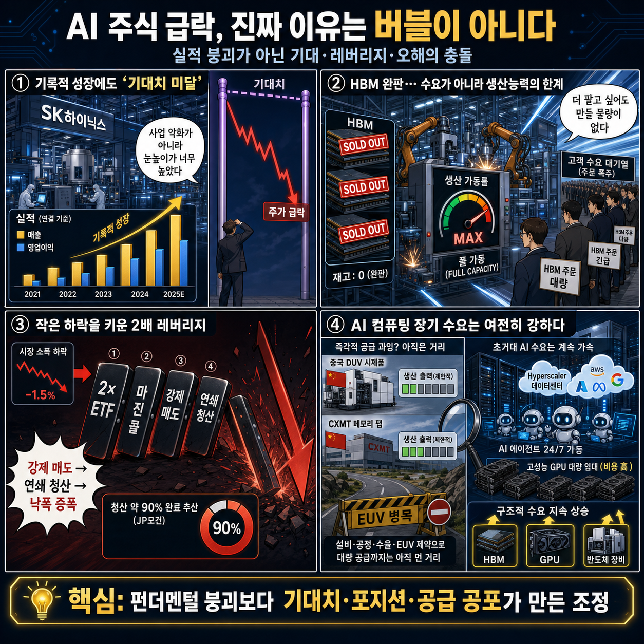 The Real Reason AI Stocks Are Crashing (Not the Bubble!) 내용을 설명하는 본문 이미지