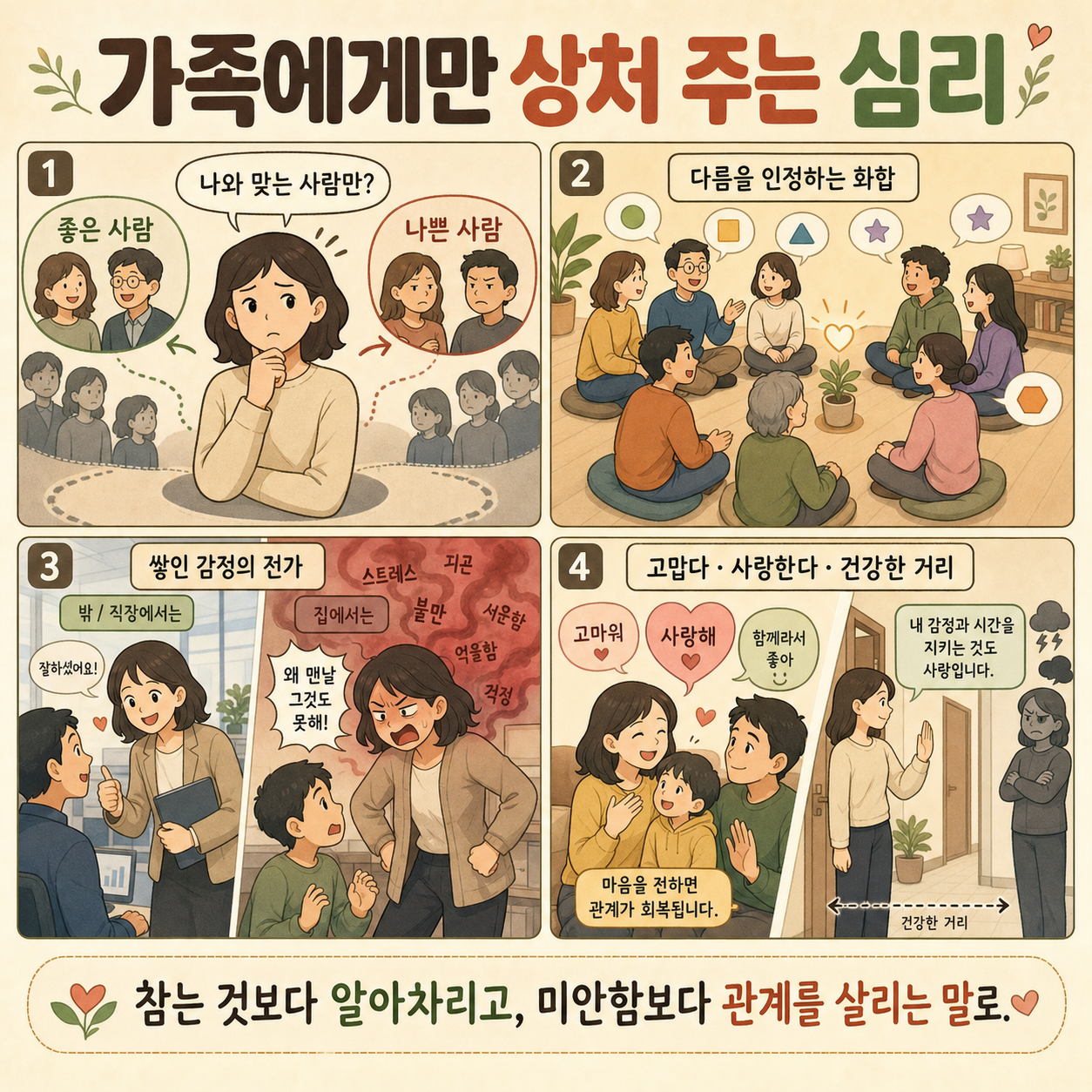 남한테는 잘하면서 가족에게만 상처 주는 사람의 심리ㅣ지식인초대석 EP.148 (보만 스님 2부) 내용을 설명하는 본문 이미지