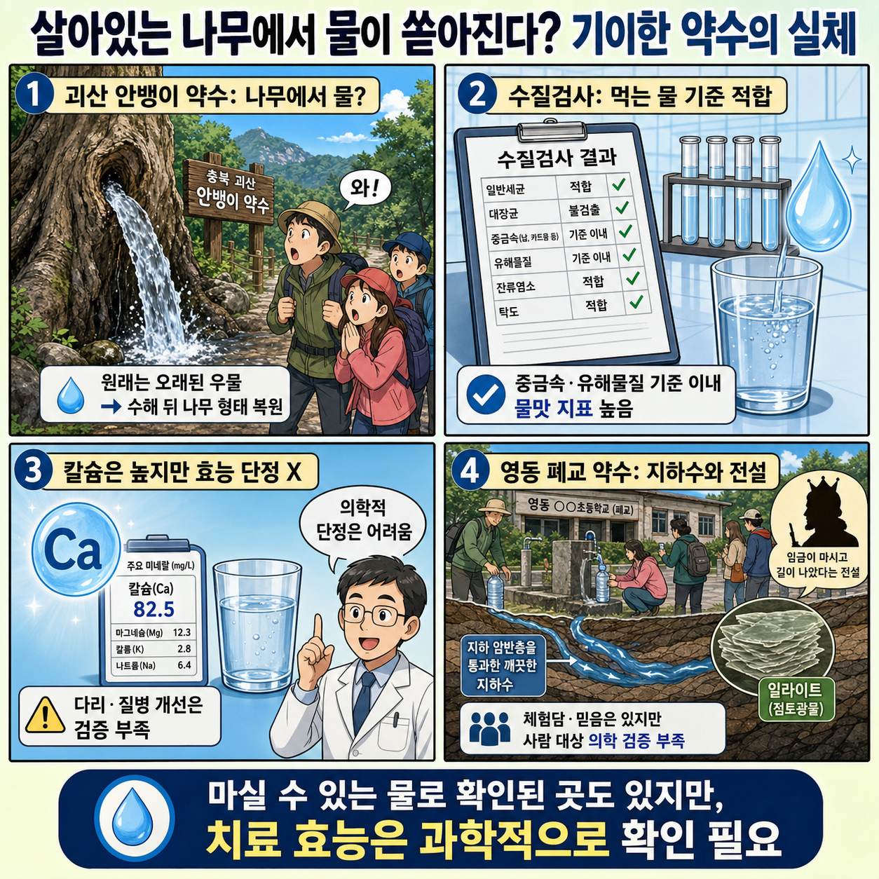 살아있는 나무에서 물이 쏟아진다? 의사들도 고개 저은 기적, 기이한 약수의 실체 내용을 설명하는 본문 이미지