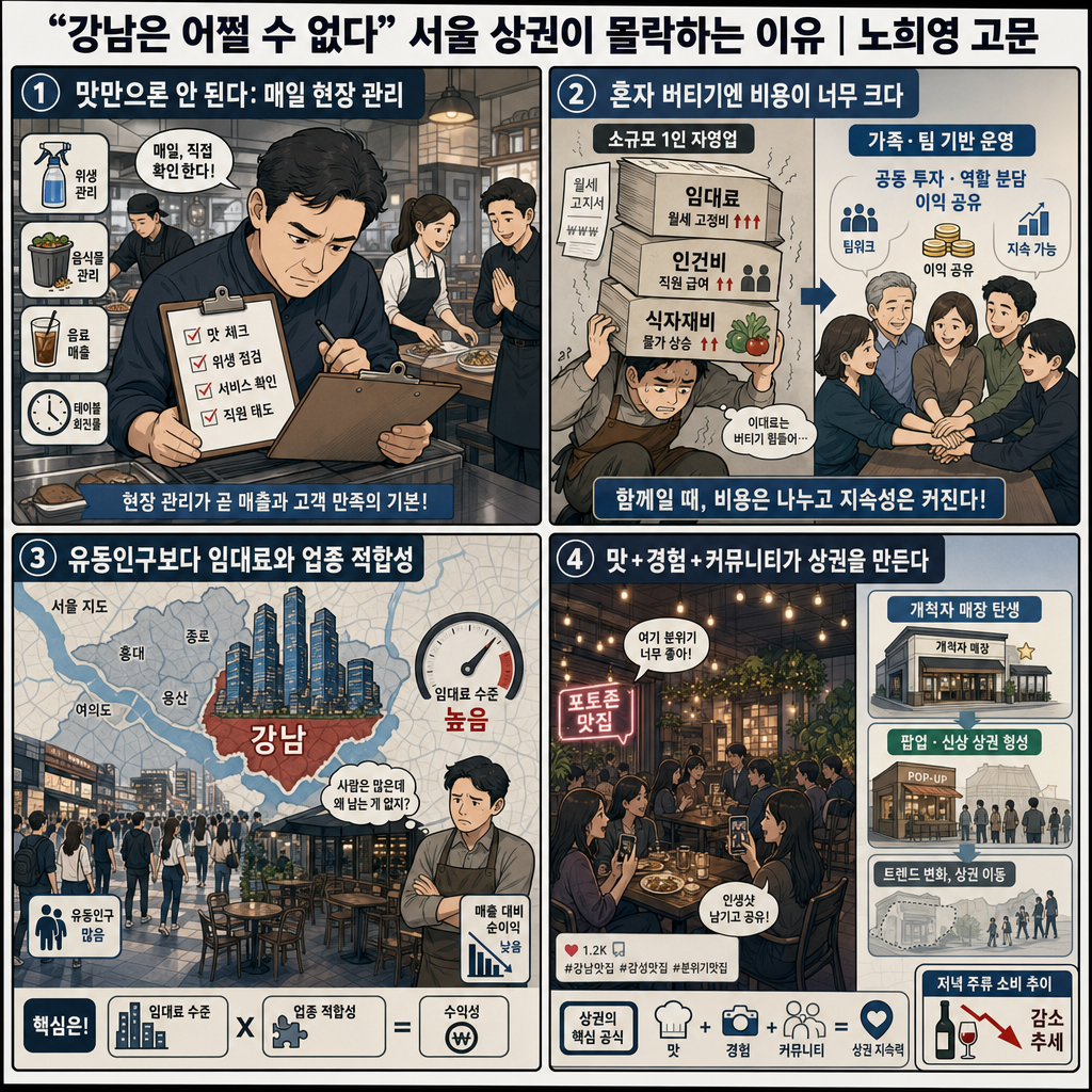 강남은 어쩔 수 없다" 서울 상권이 몰락하는 이유 내용을 설명하는 본문 이미지