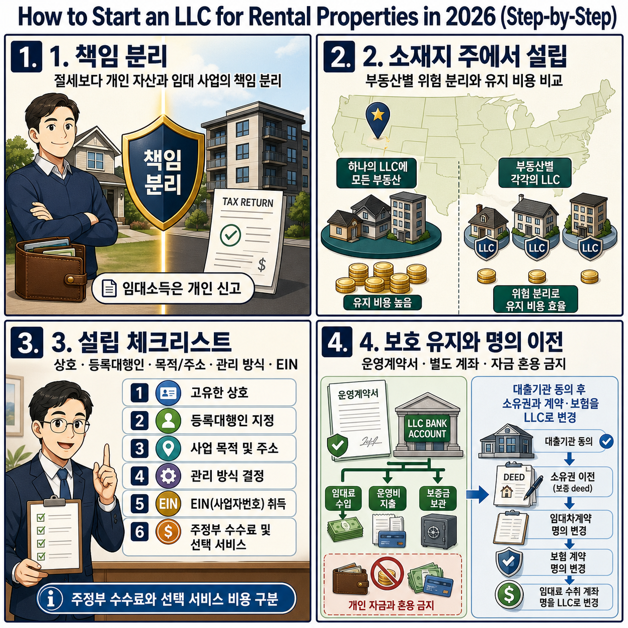 How to Start an LLC for Rental Properties in 2026 (Step-by-Step) 내용을 설명하는 본문 이미지