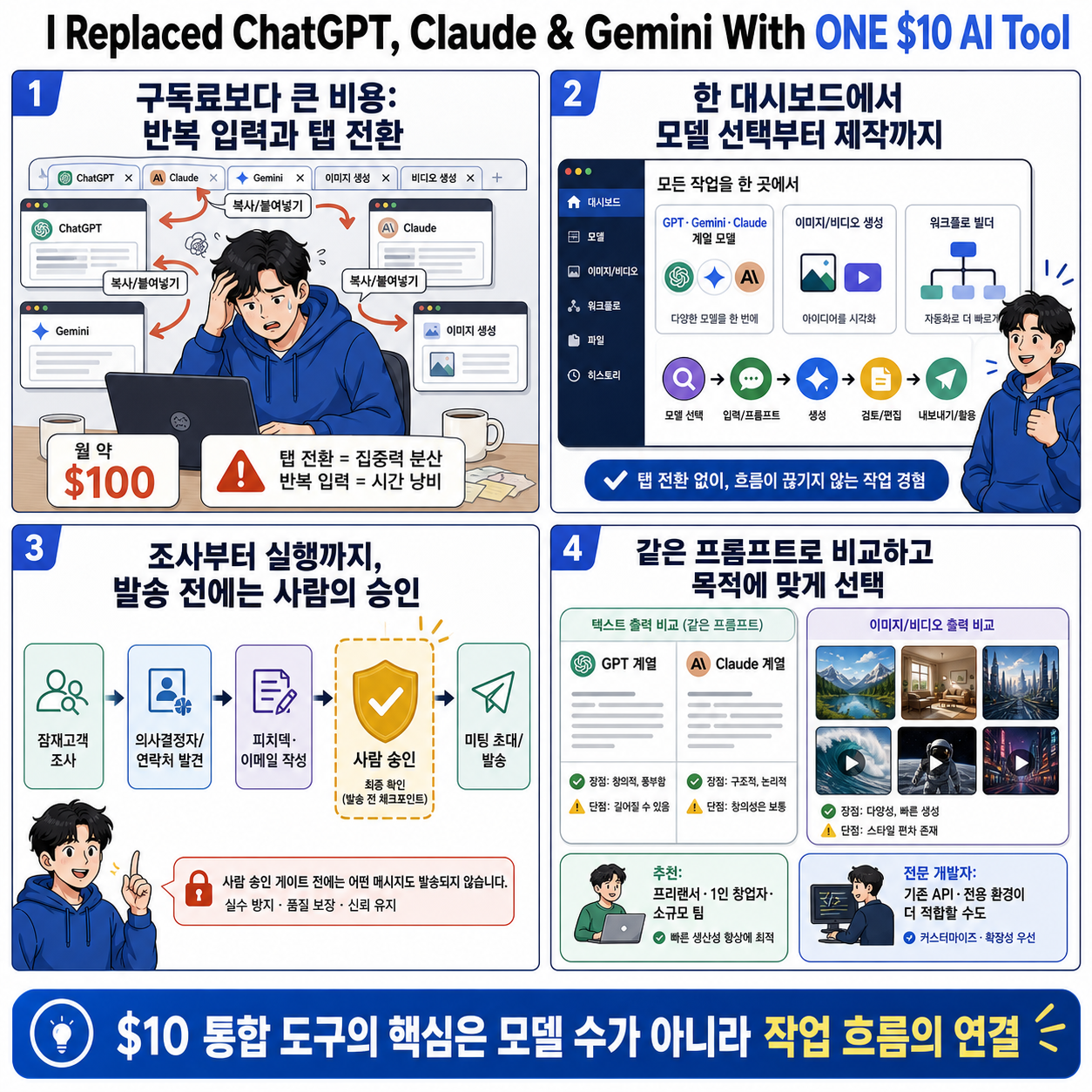 I Replaced ChatGPT, Claude & Gemini With ONE $10 AI Tool 내용을 설명하는 본문 이미지