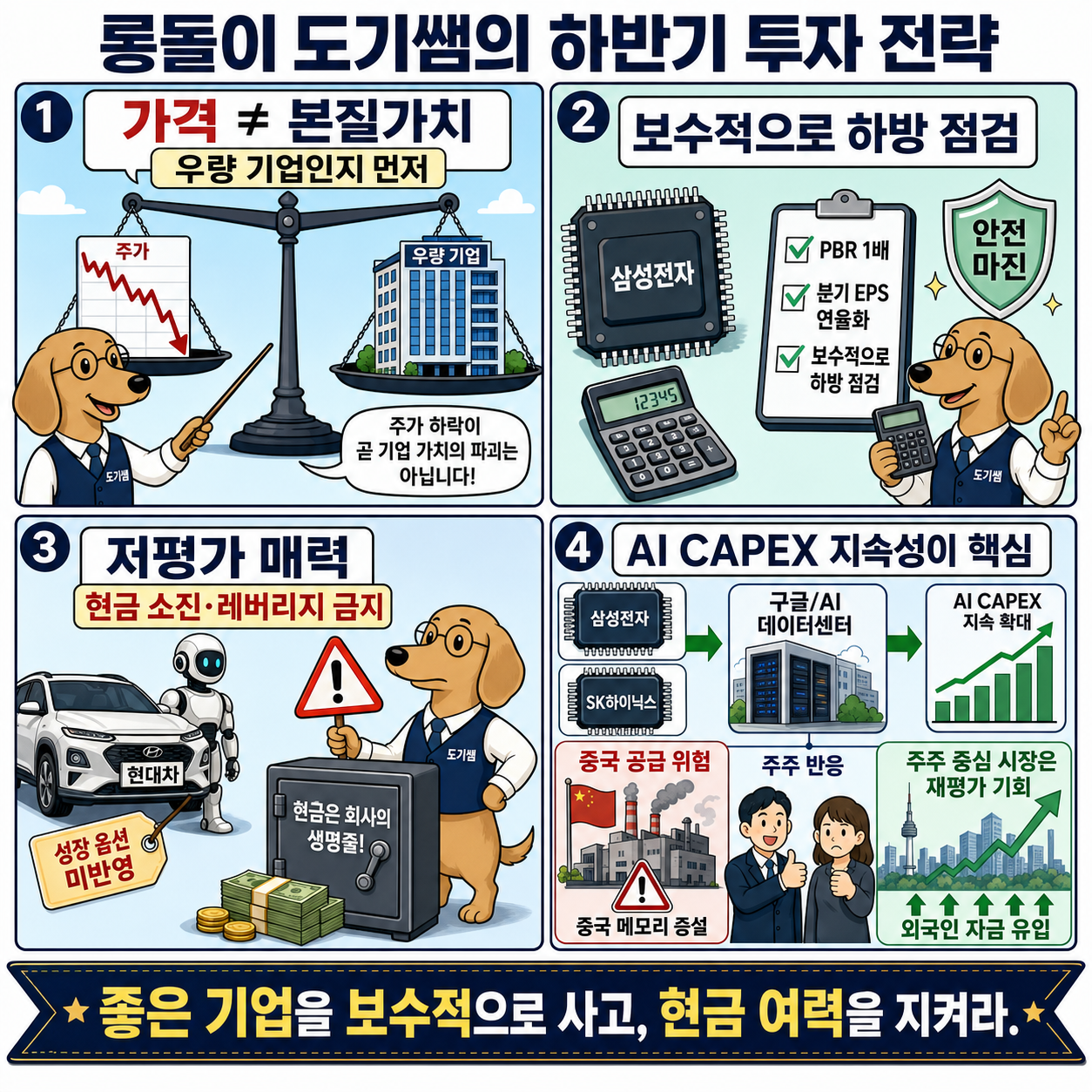 롱돌이 도기쌤의 하반기 투자 전략 내용을 설명하는 본문 이미지