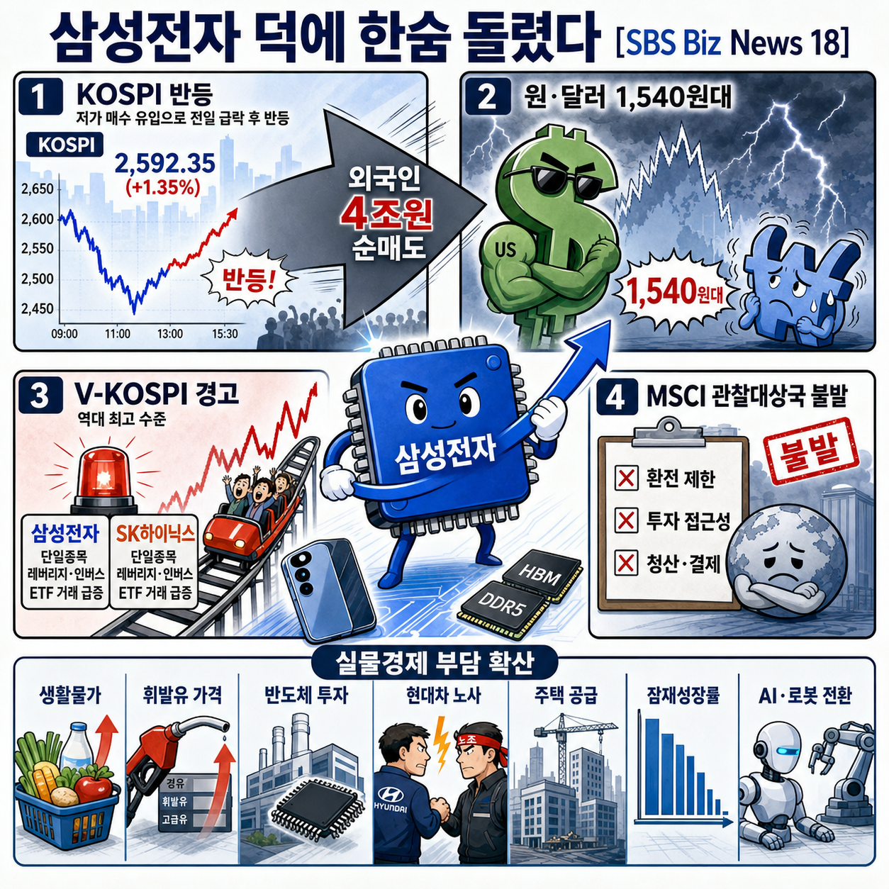 삼성전자 덕에 한숨 돌렸다 [SBS Biz News 18] 내용을 설명하는 본문 이미지