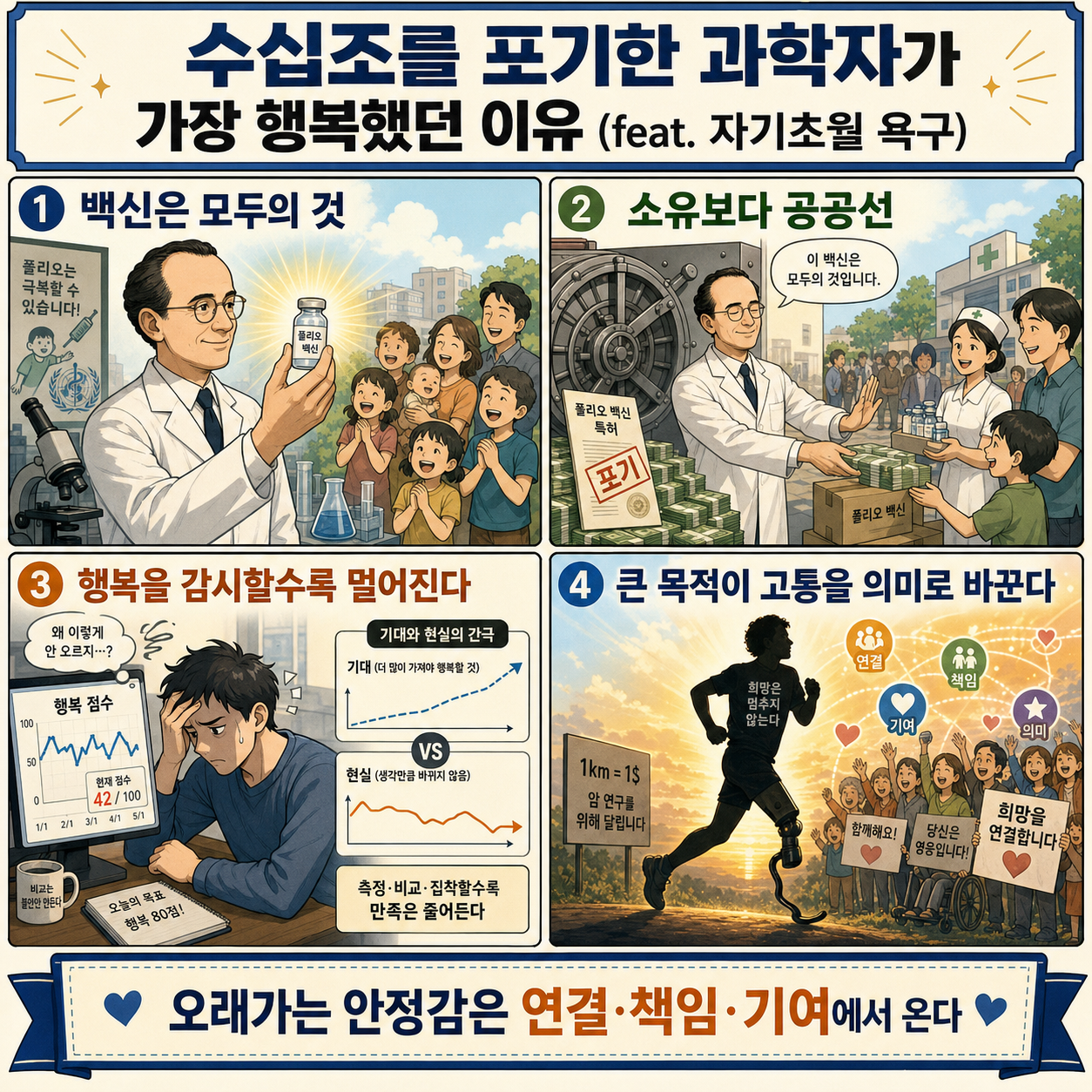 수십조를 포기한 과학자가 가장 행복했던 이유 (feat. 자기초월 욕구) 내용을 설명하는 본문 이미지