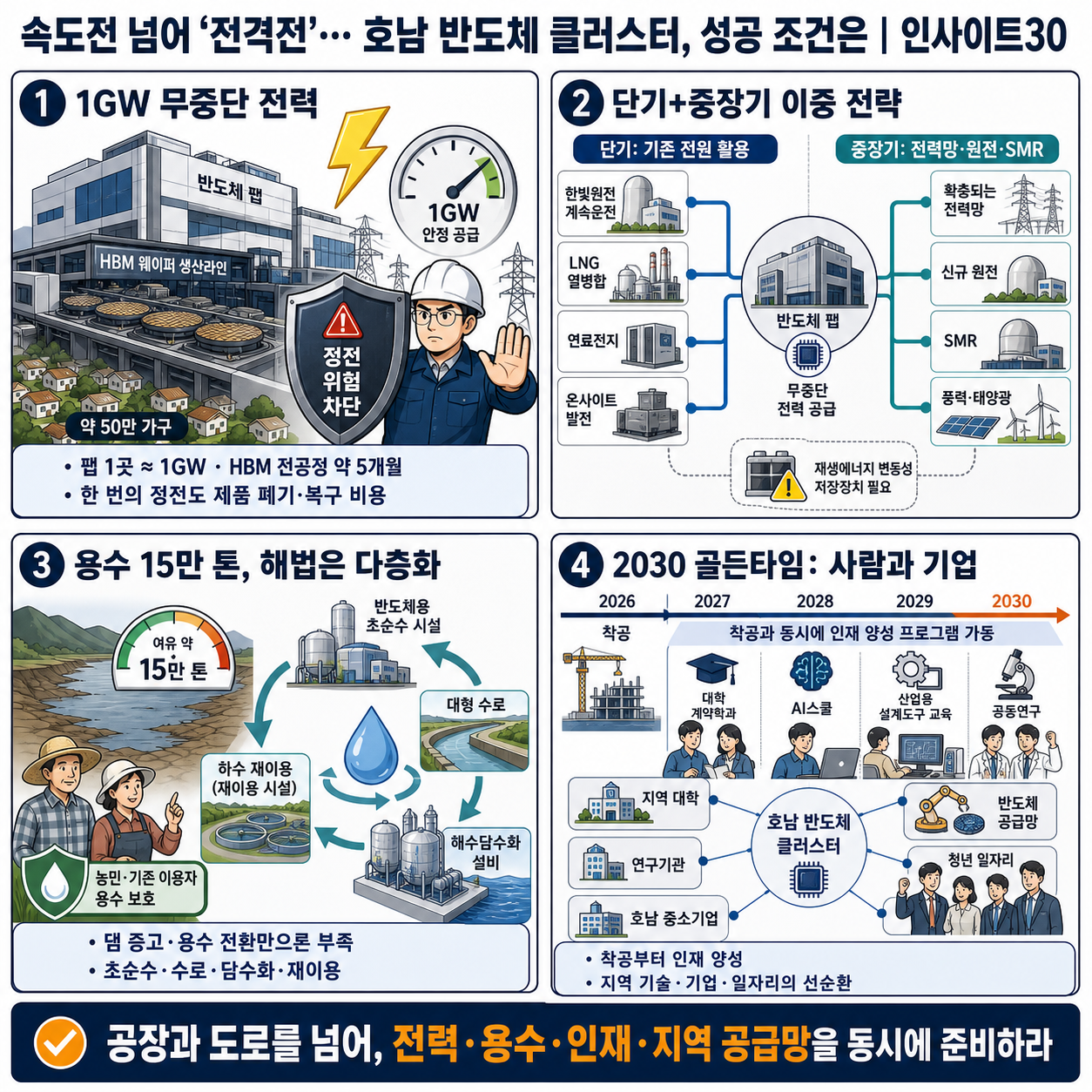 속도전 넘어 ''전격전''.. 호남 반도체 클러스터, 성공 조건은 내용을 설명하는 본문 이미지