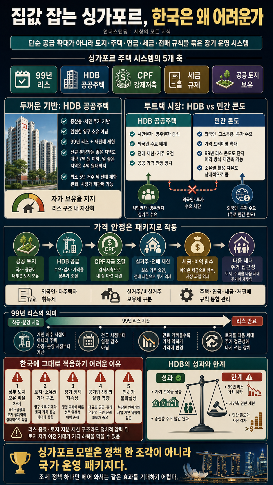 집값 잡는 싱가포르 한국은 안 되는 이유 (싱가포르국립대 경영대학 부동산학과 이관옥 교수) 내용을 설명하는 본문 이미지